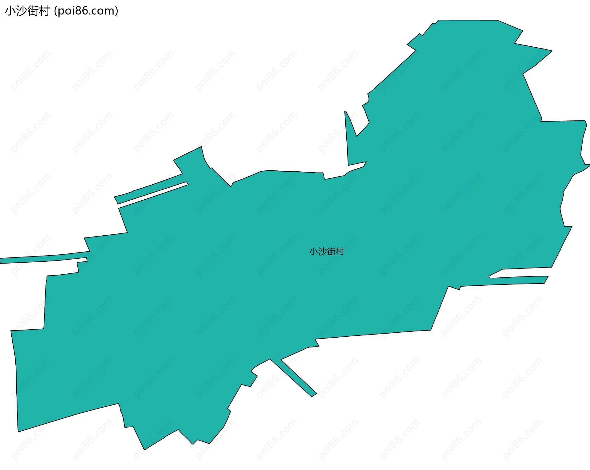小沙街村边界地图