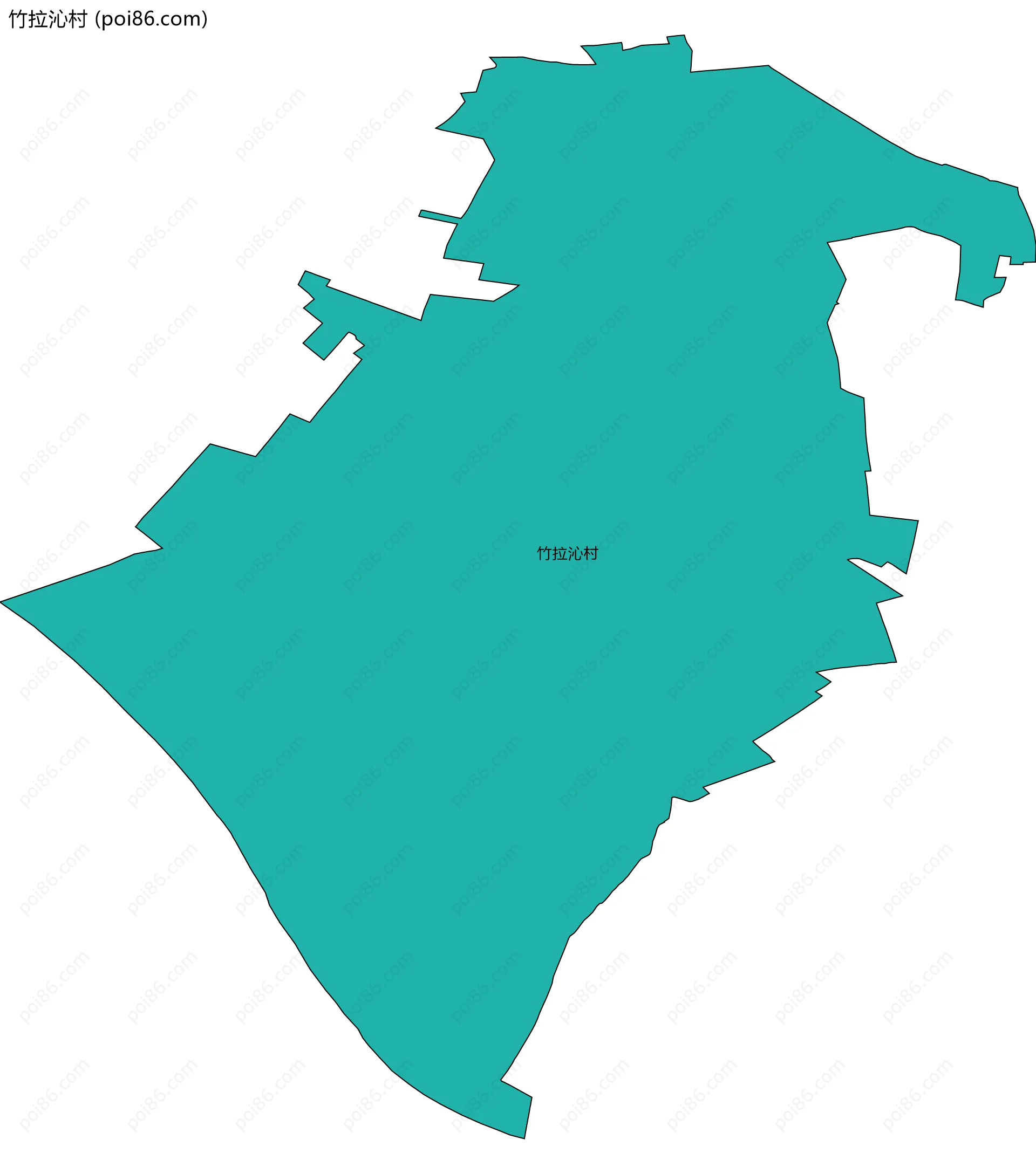 竹拉沁村边界地图