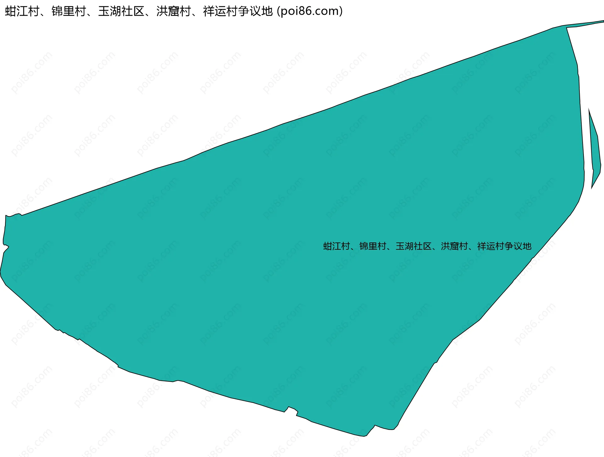 蚶江村、锦里村、玉湖社区、洪窟村、祥运村争议地边界地图