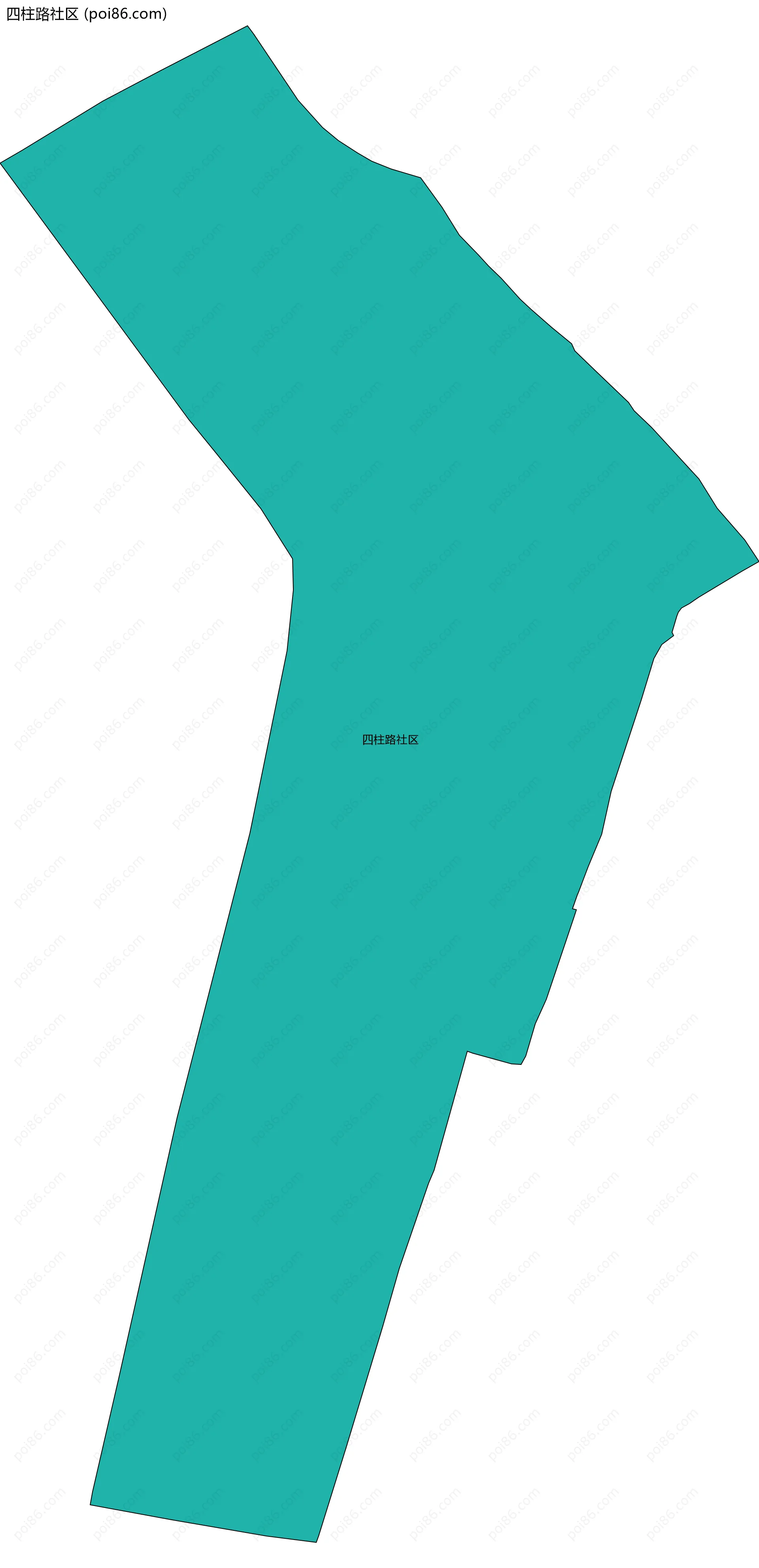 四柱路社区边界地图