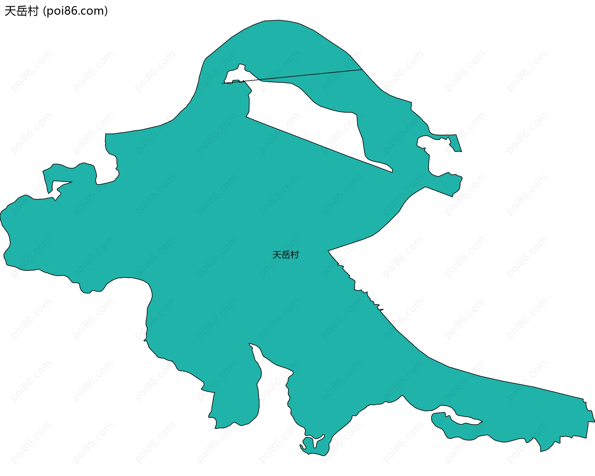 天岳村边界地图