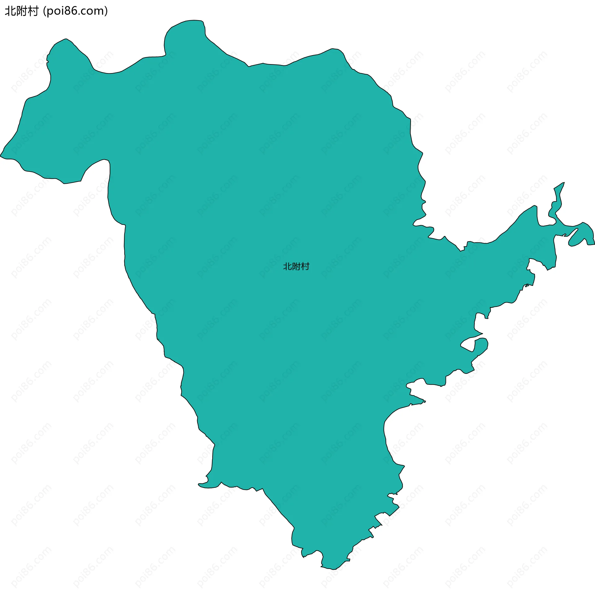 北附村边界地图