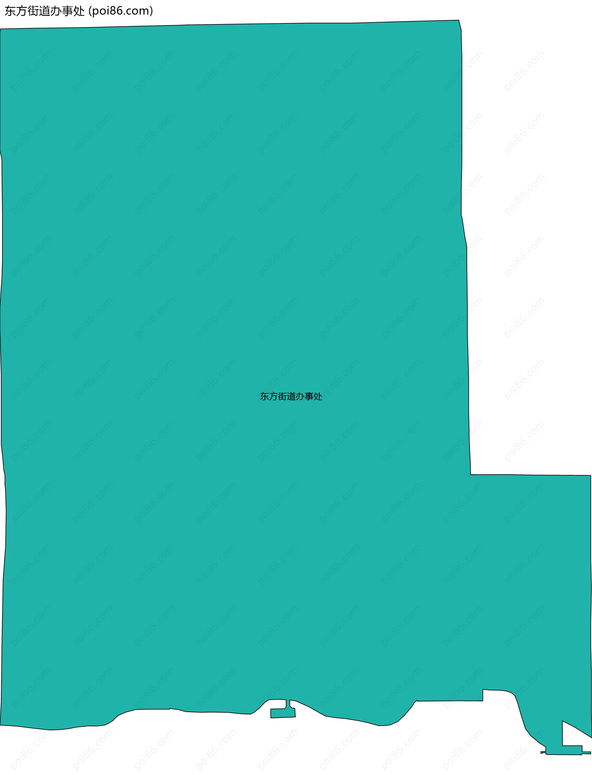 东方街道办事处边界地图