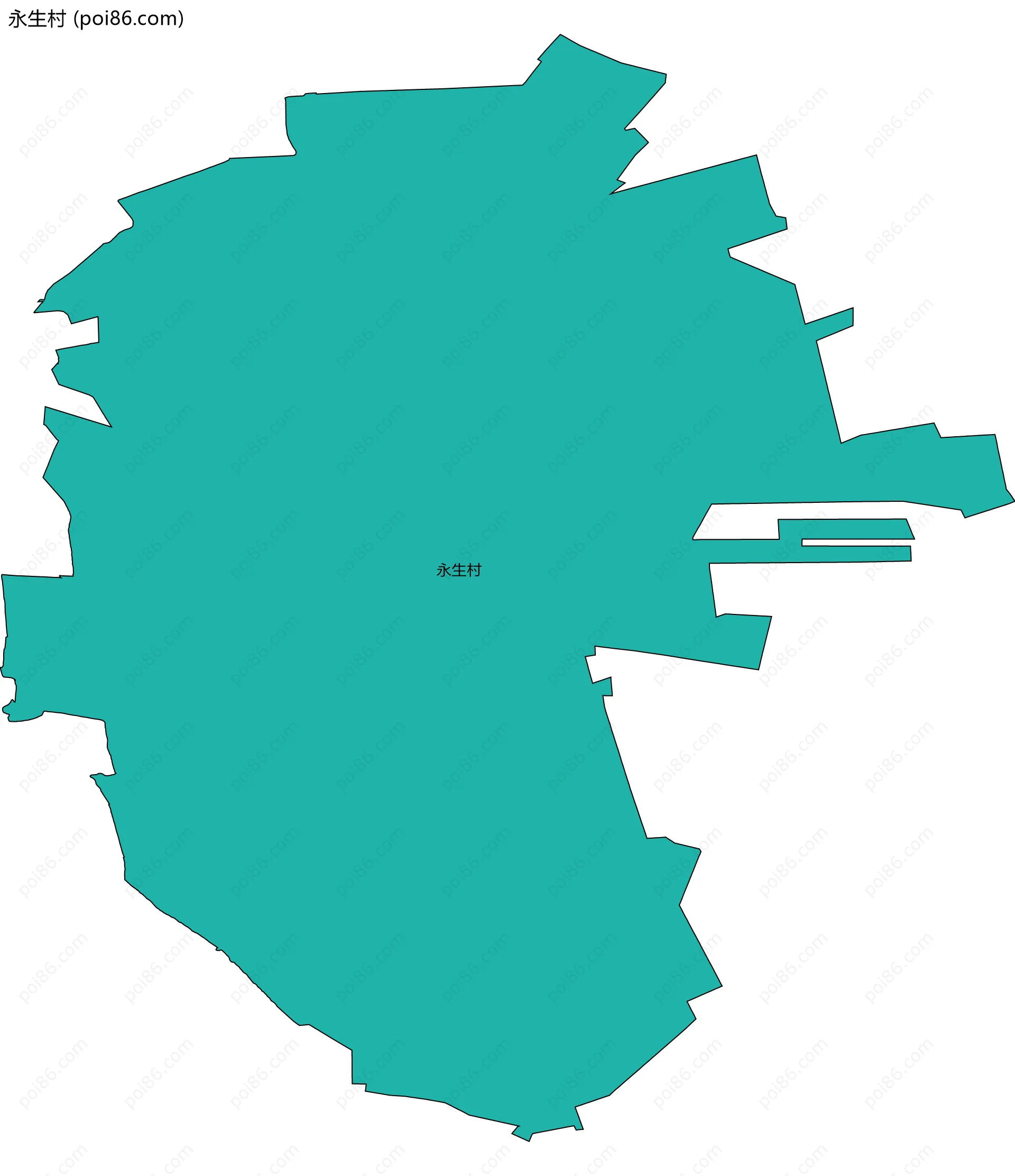 永生村边界地图