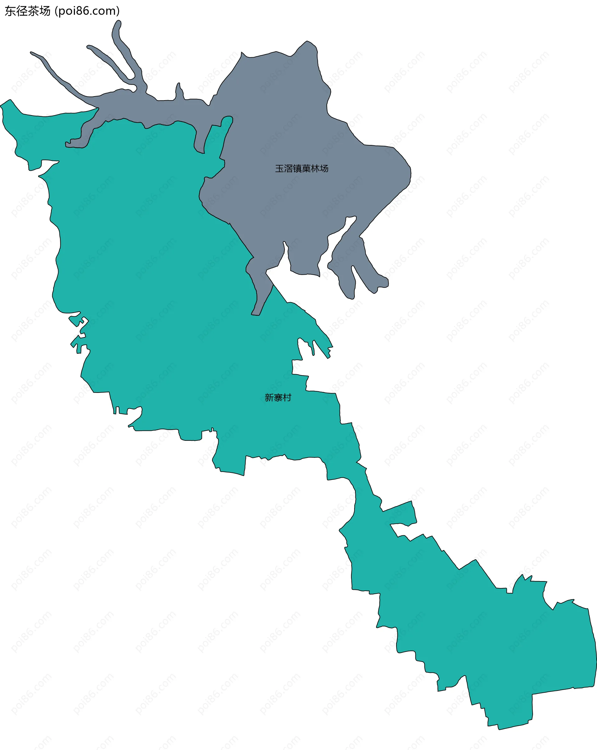 东径茶场边界地图(五级行政区划)