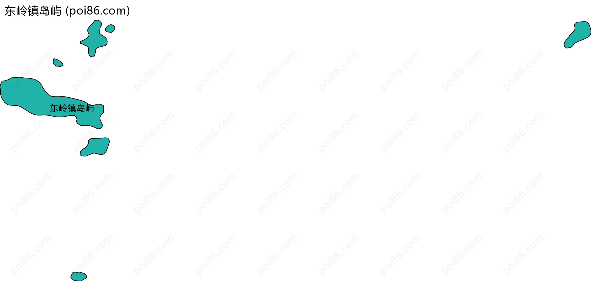东岭镇岛屿边界地图(五级行政区划)