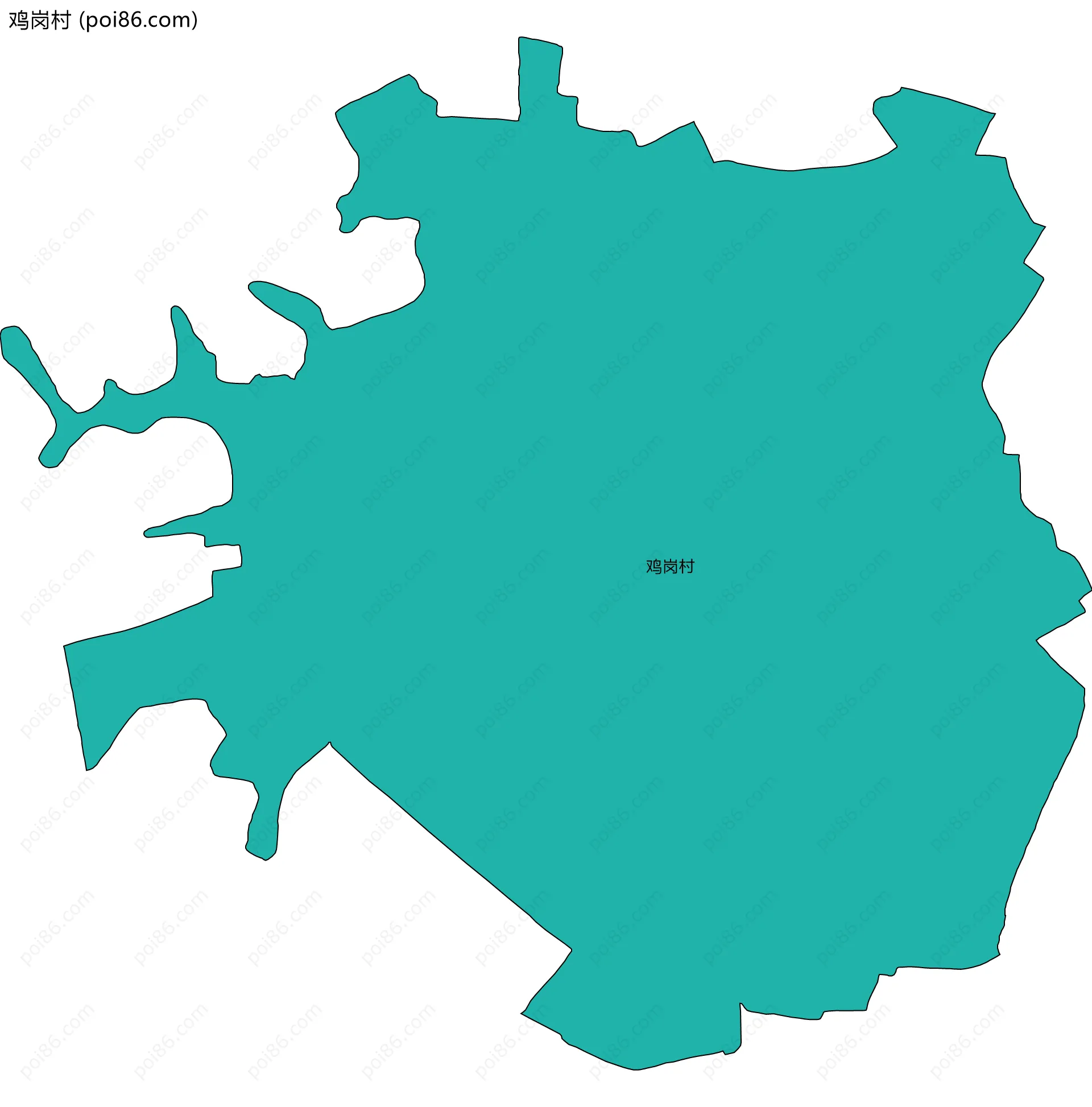 鸡岗村边界地图