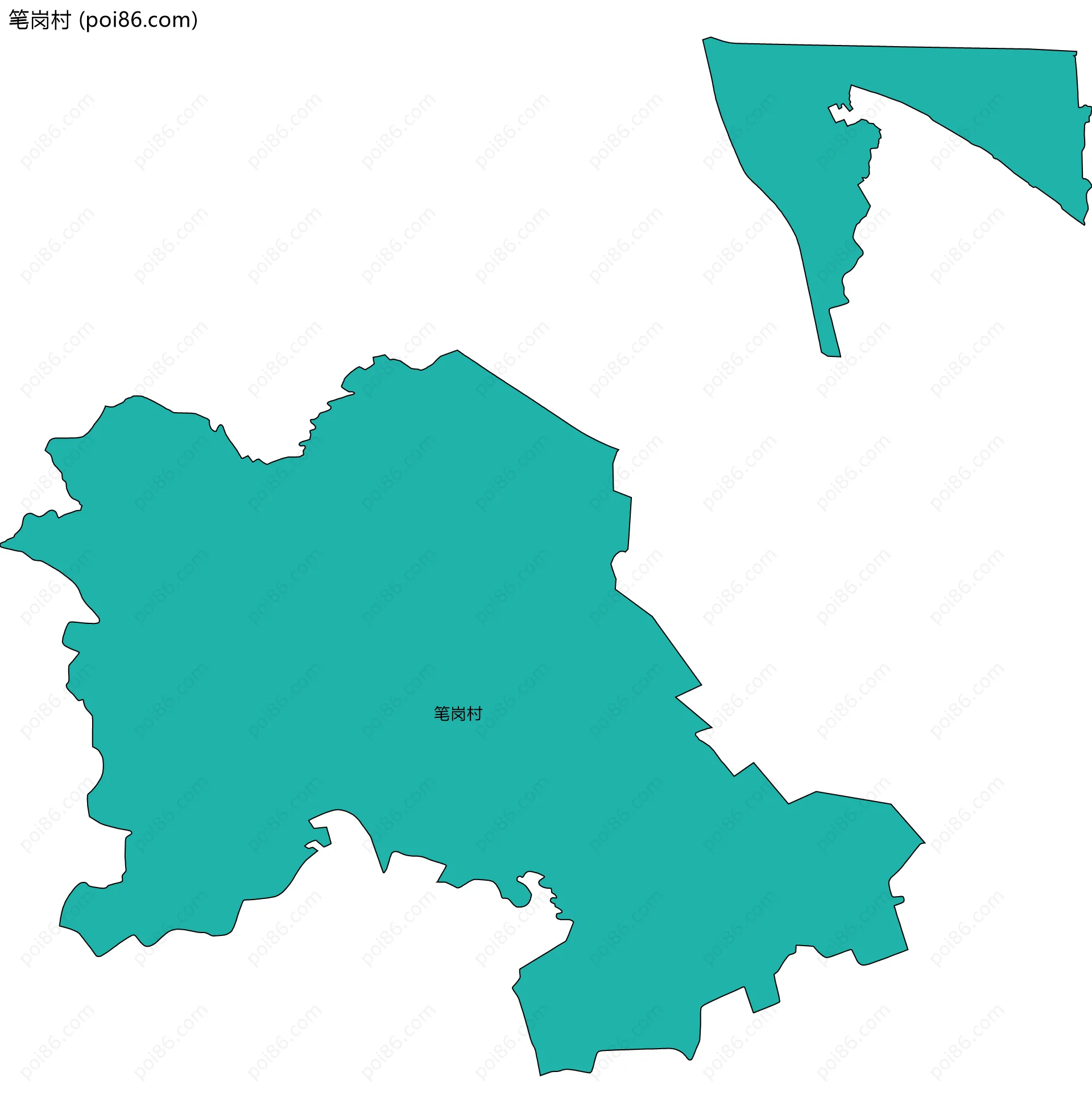 笔岗村边界地图