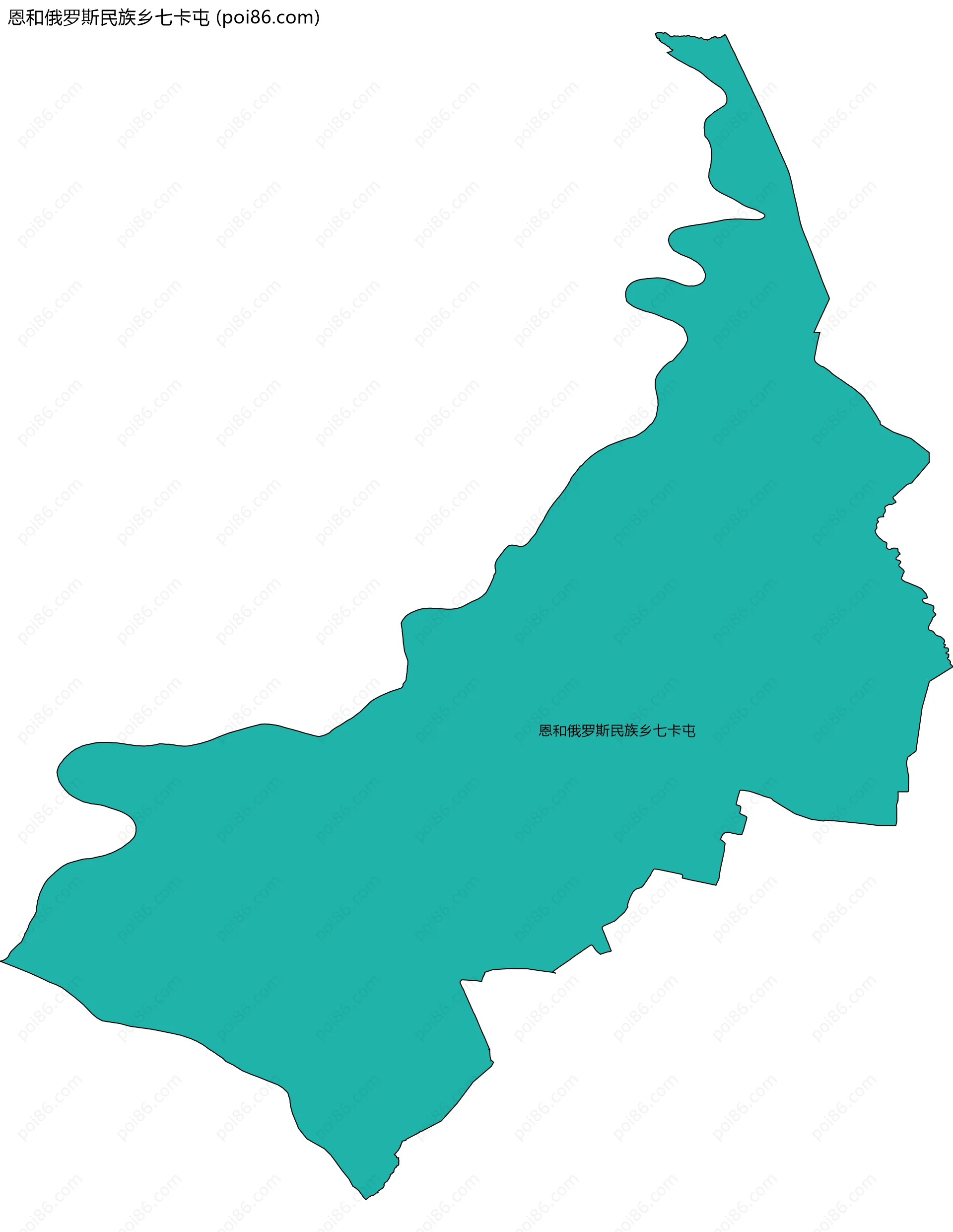 恩和俄罗斯民族乡七卡屯边界地图