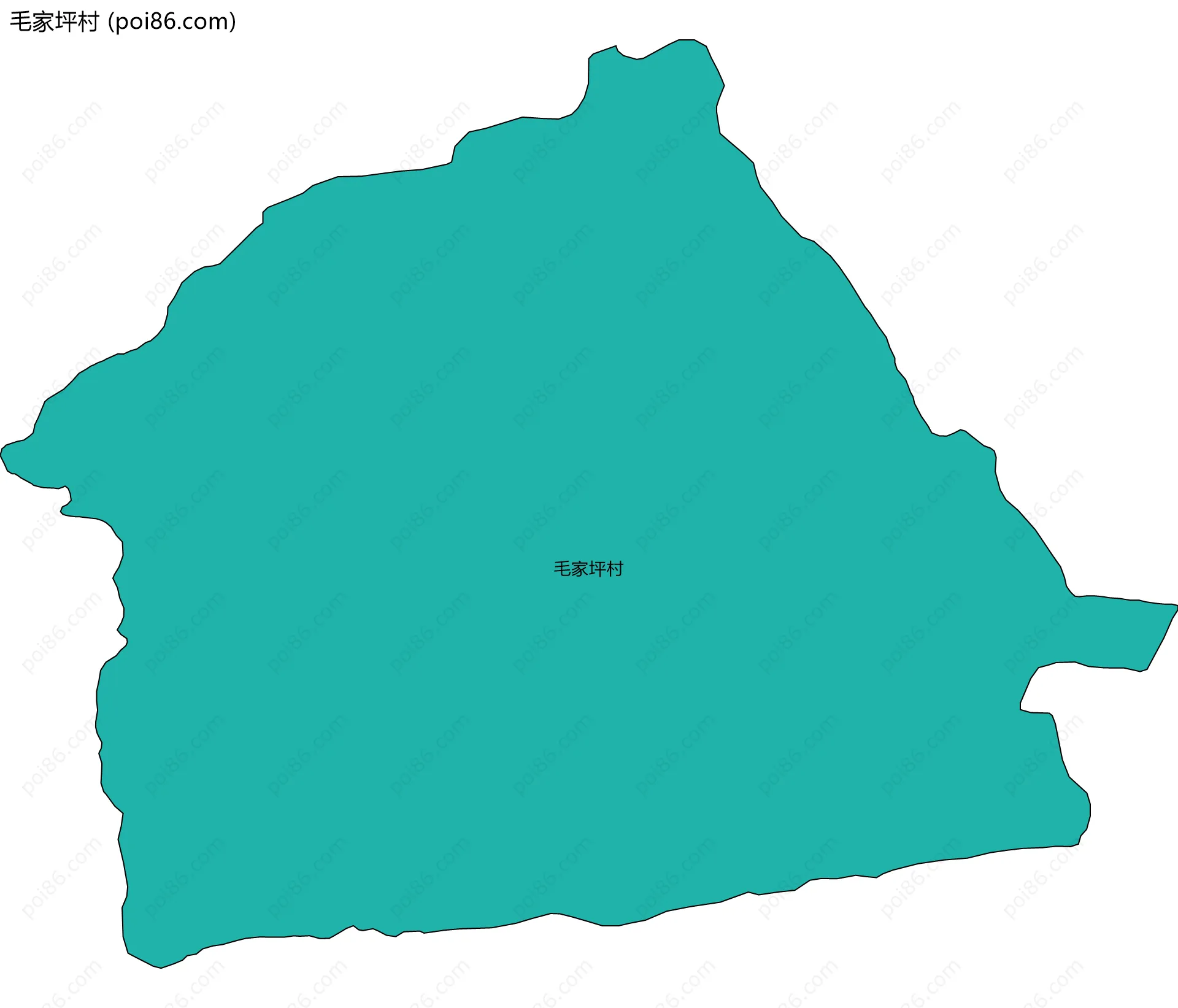 毛家坪村边界地图