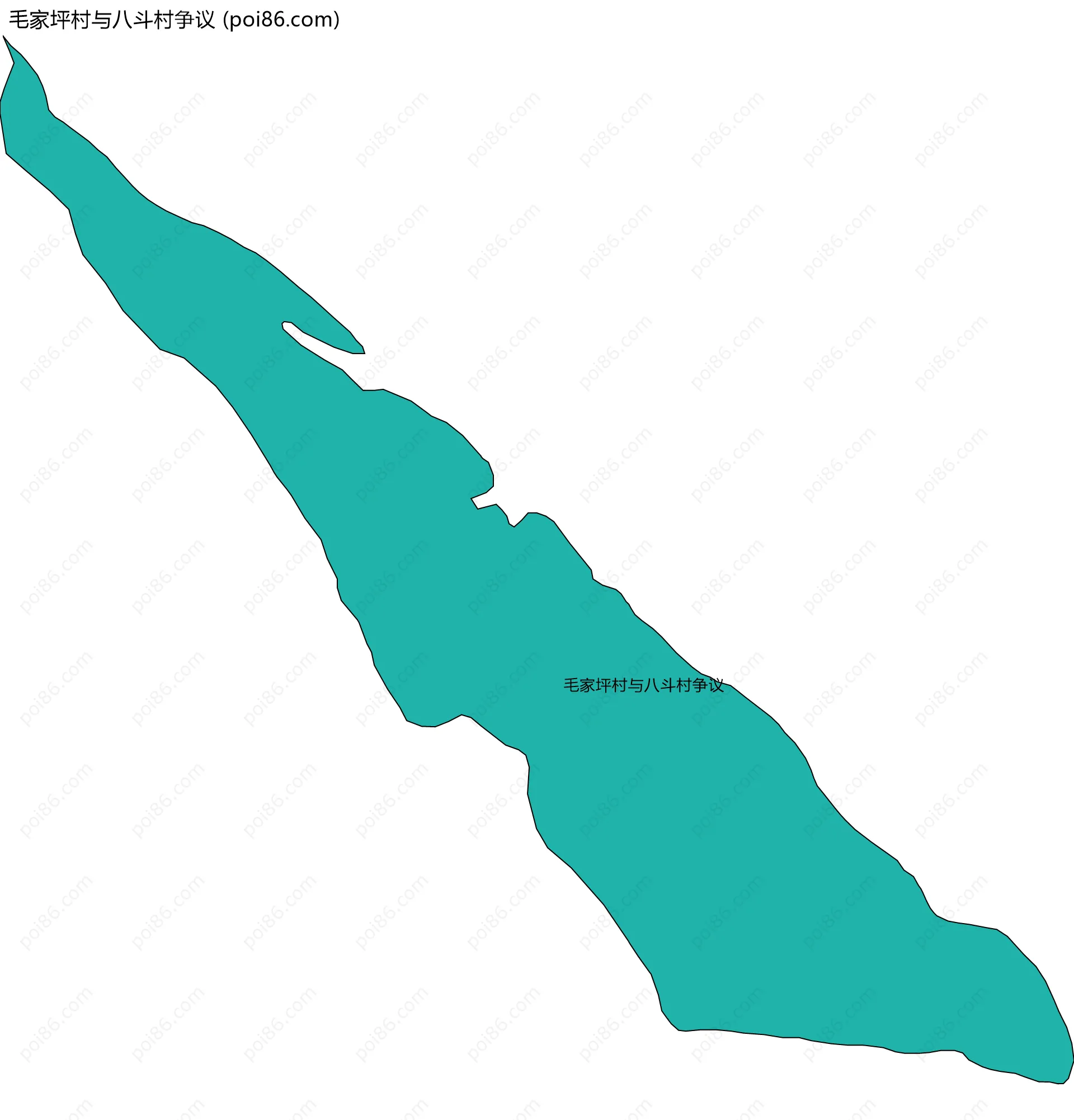 毛家坪村与八斗村争议边界地图