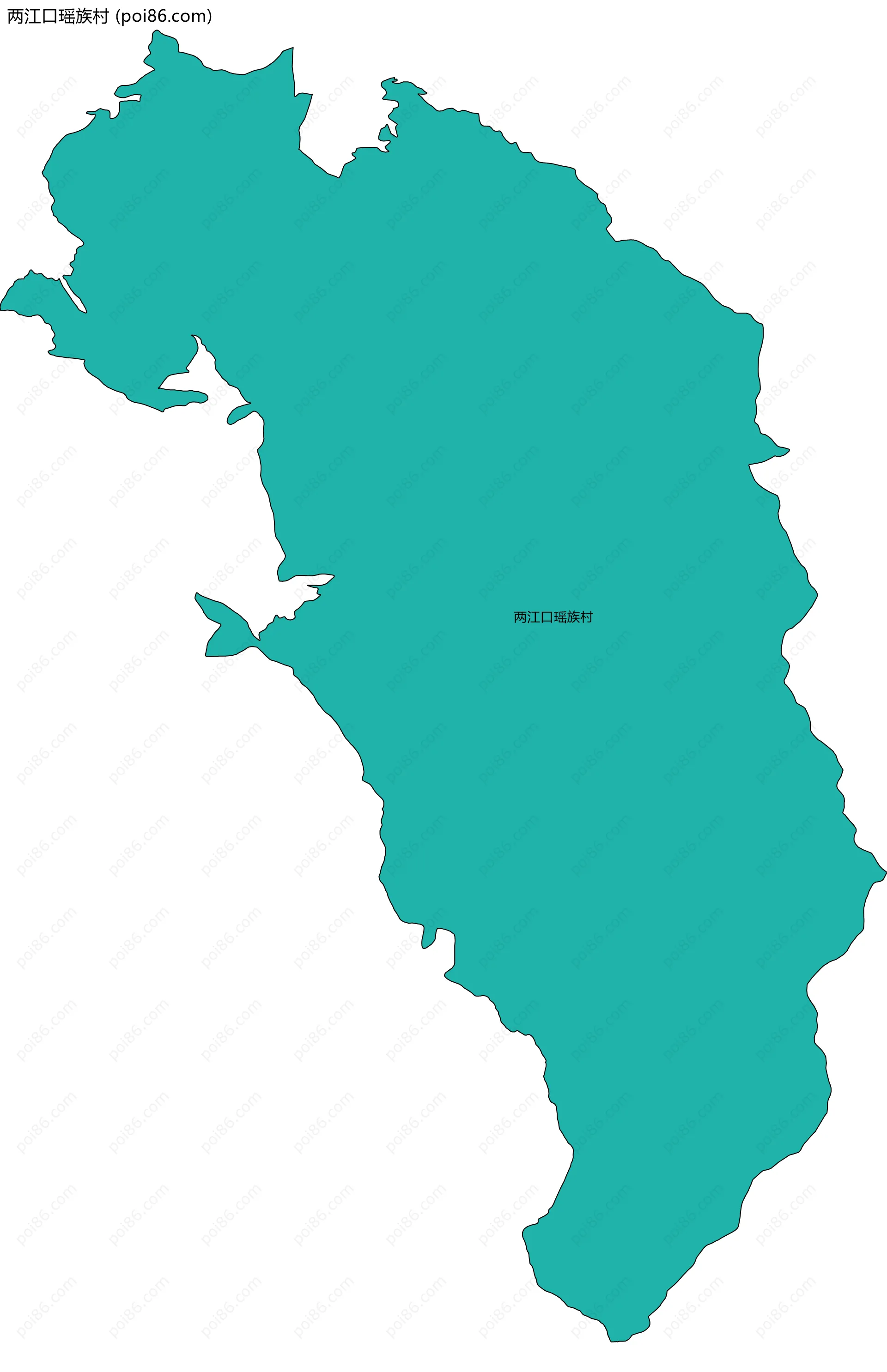 两江口瑶族村边界地图