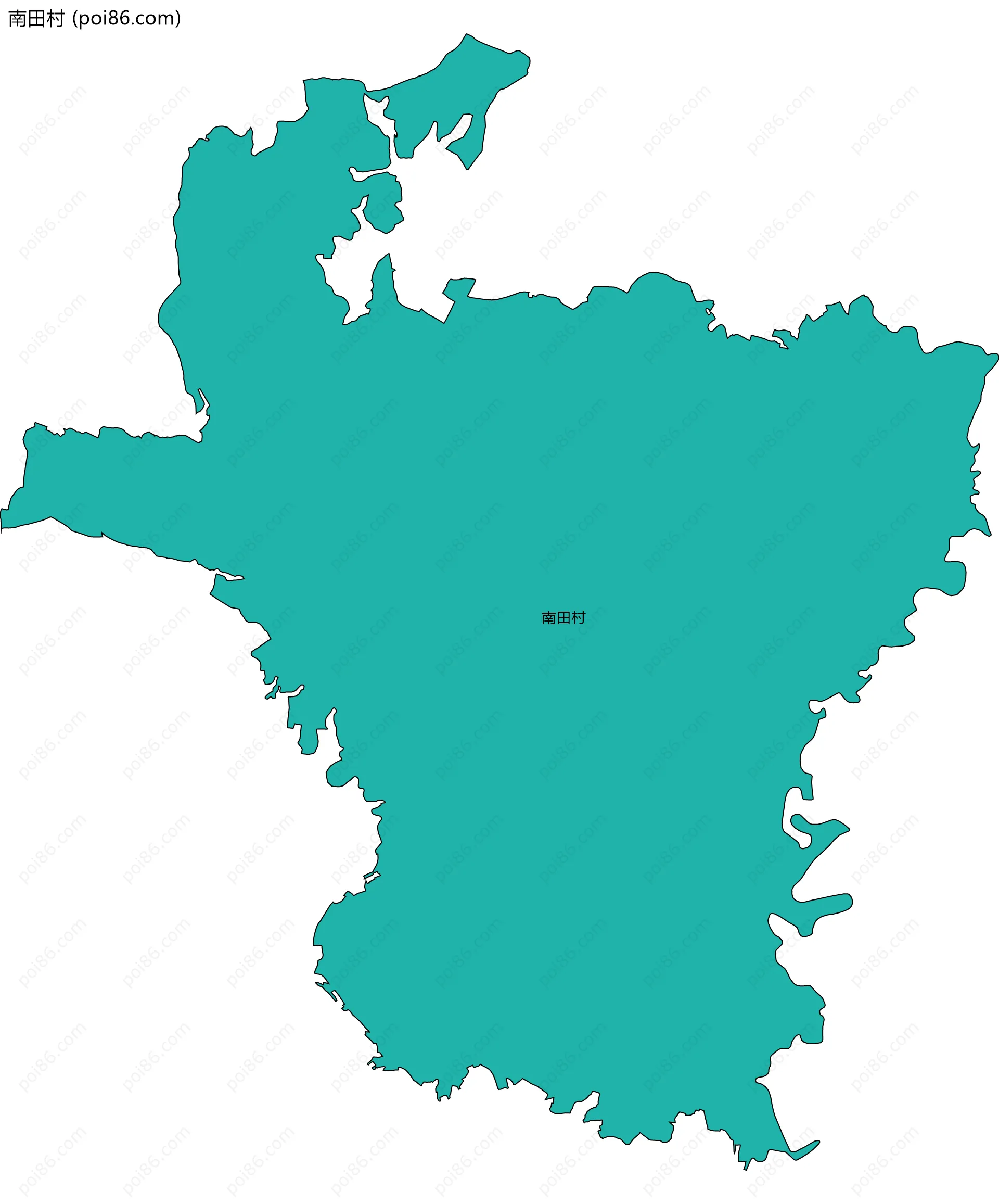 南田村边界地图