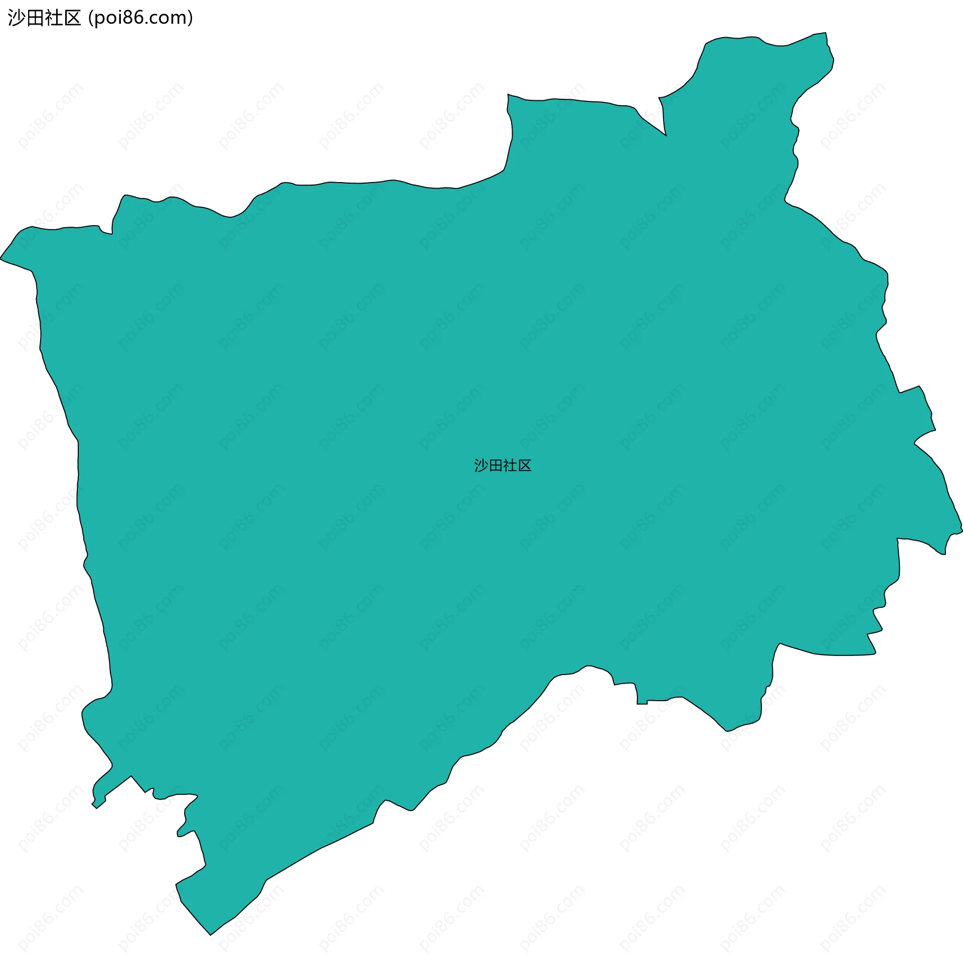 沙田社区边界地图