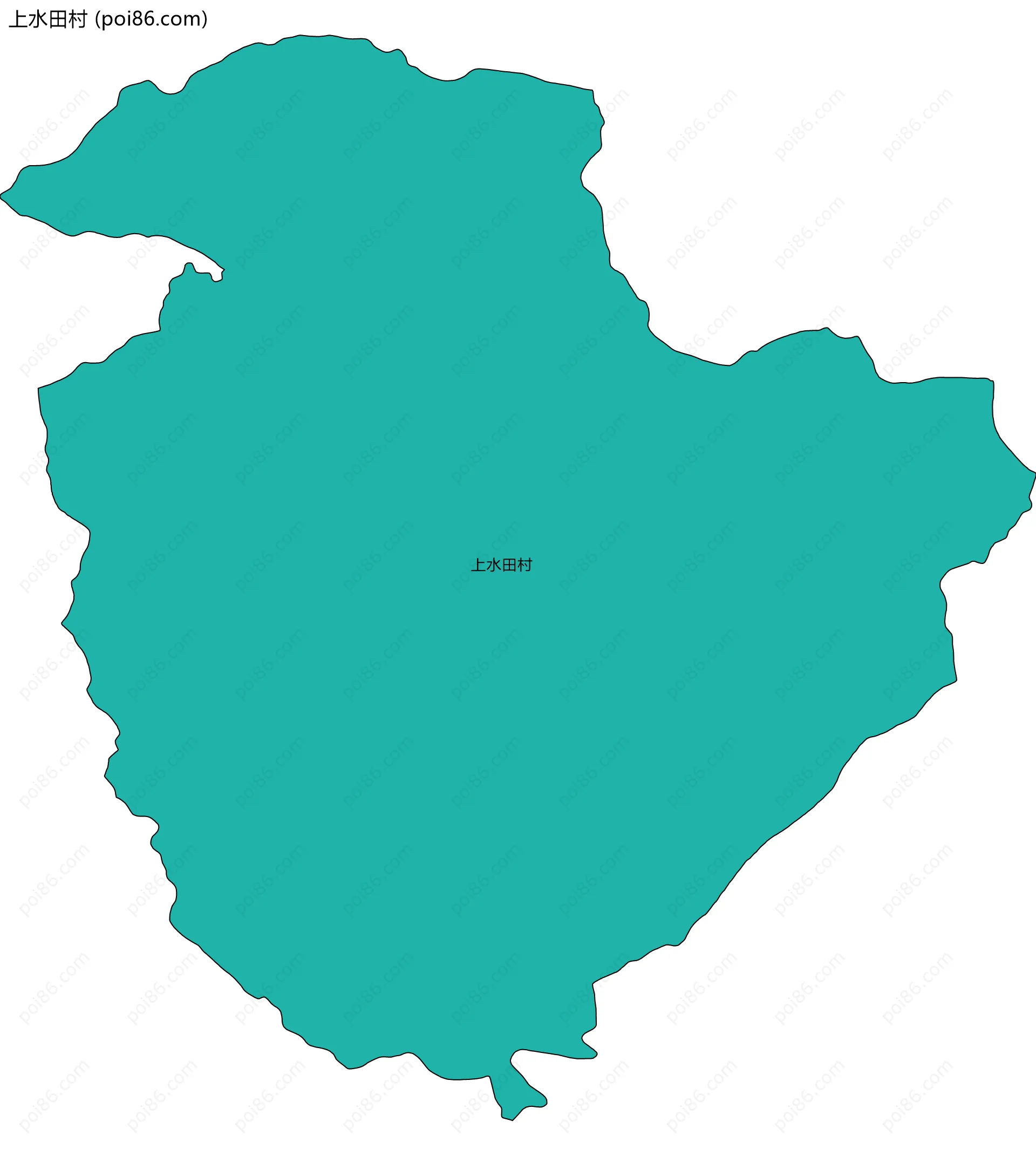 上水田村边界地图