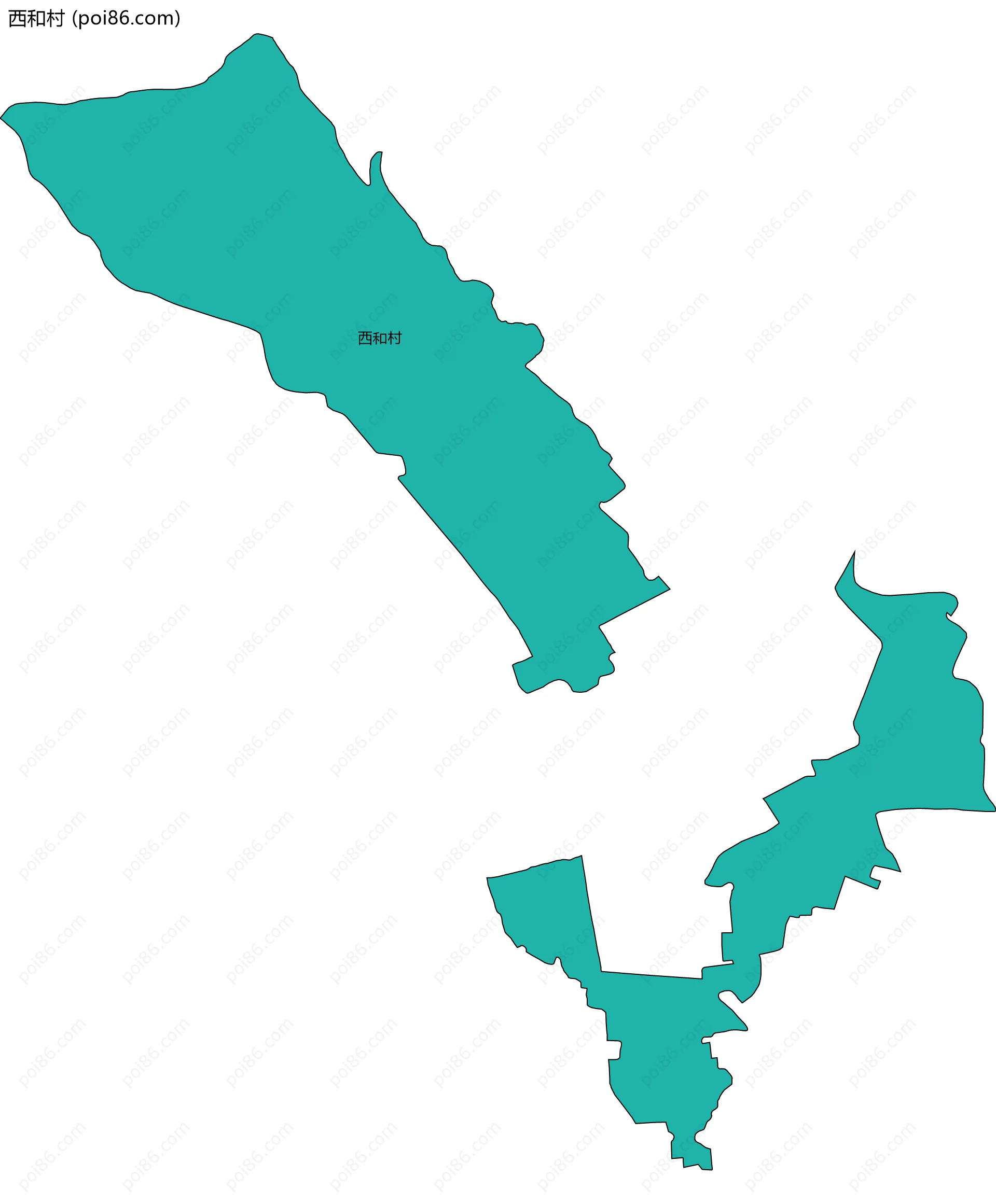 西和村边界地图