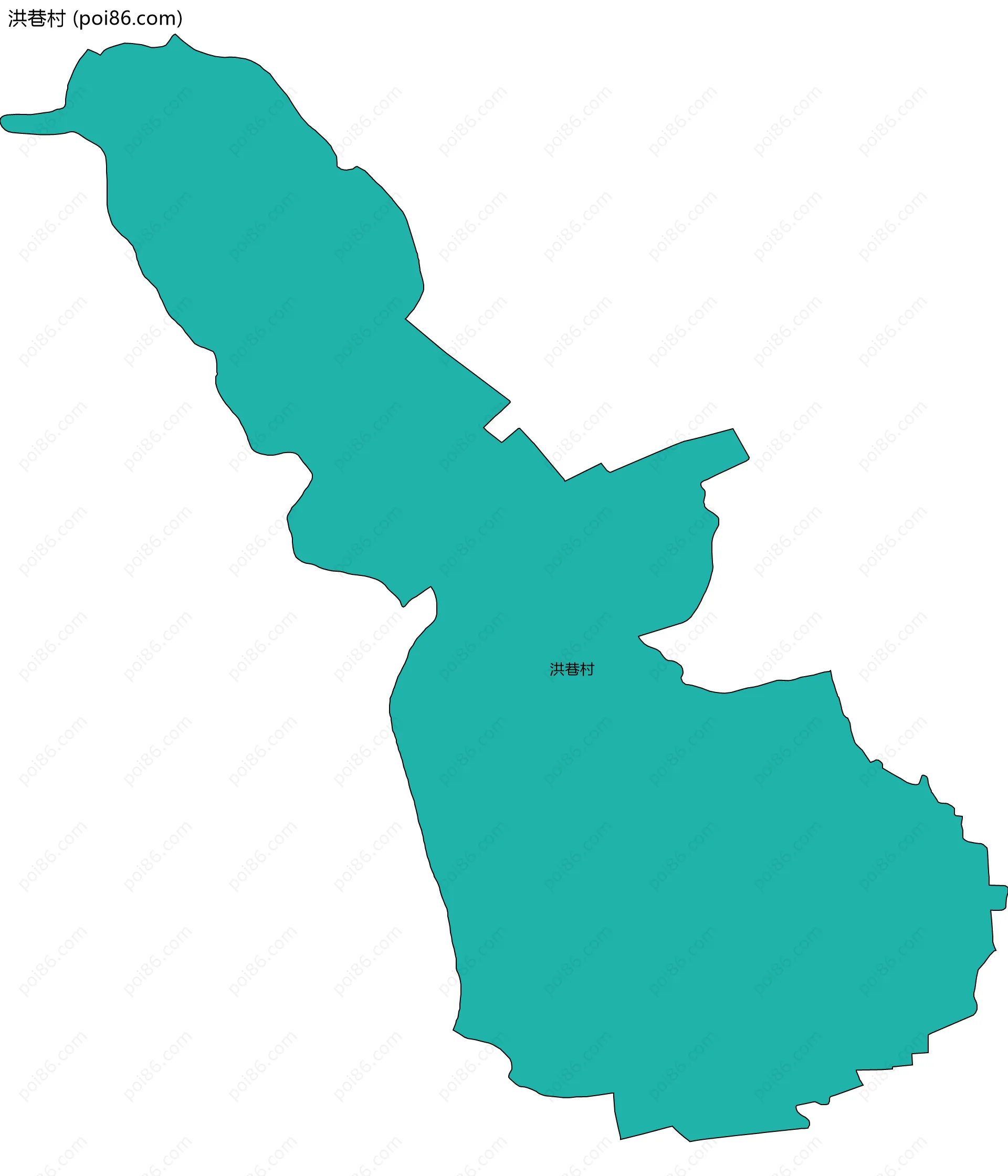 洪巷村边界地图