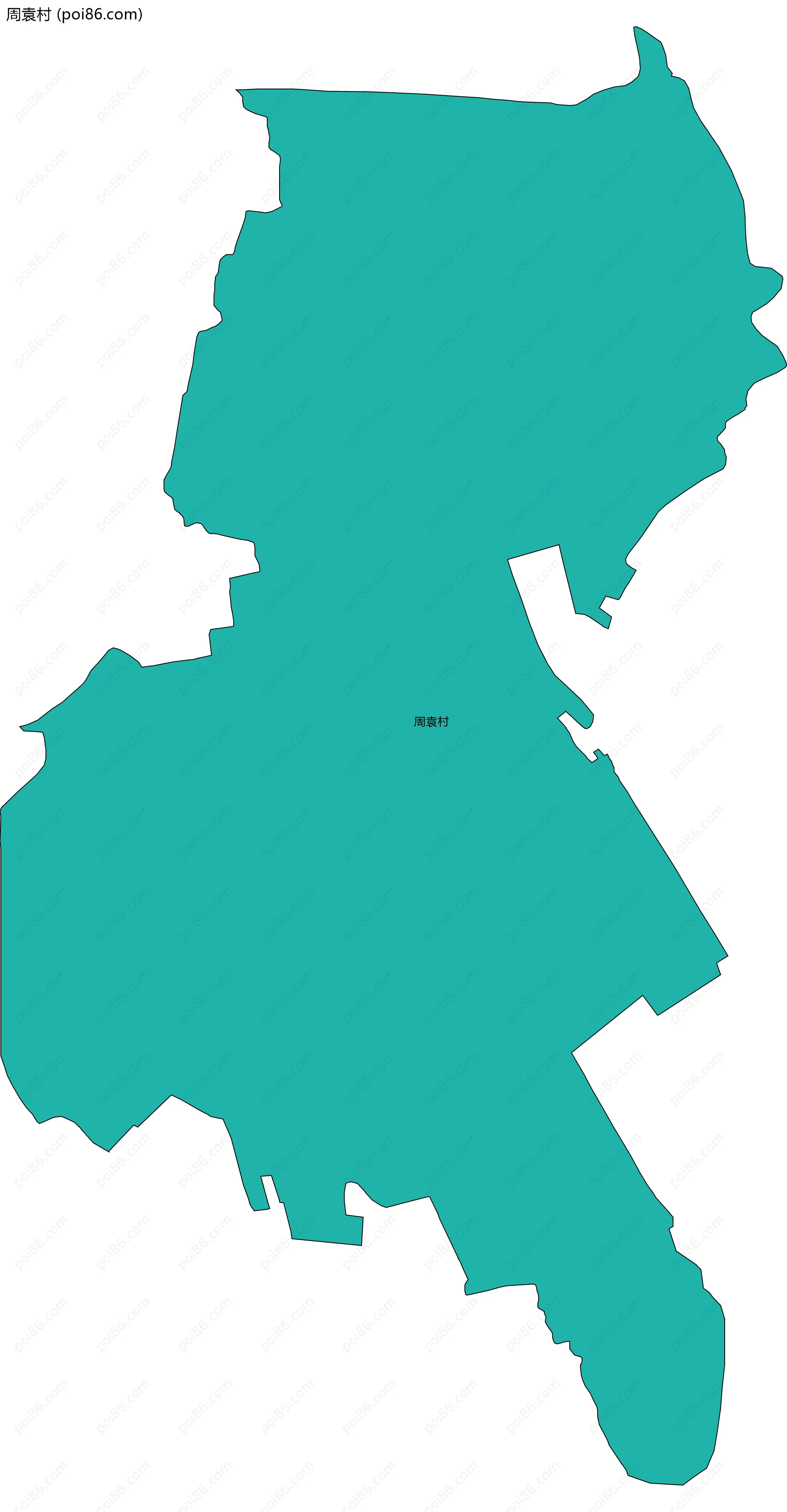 周袁村边界地图