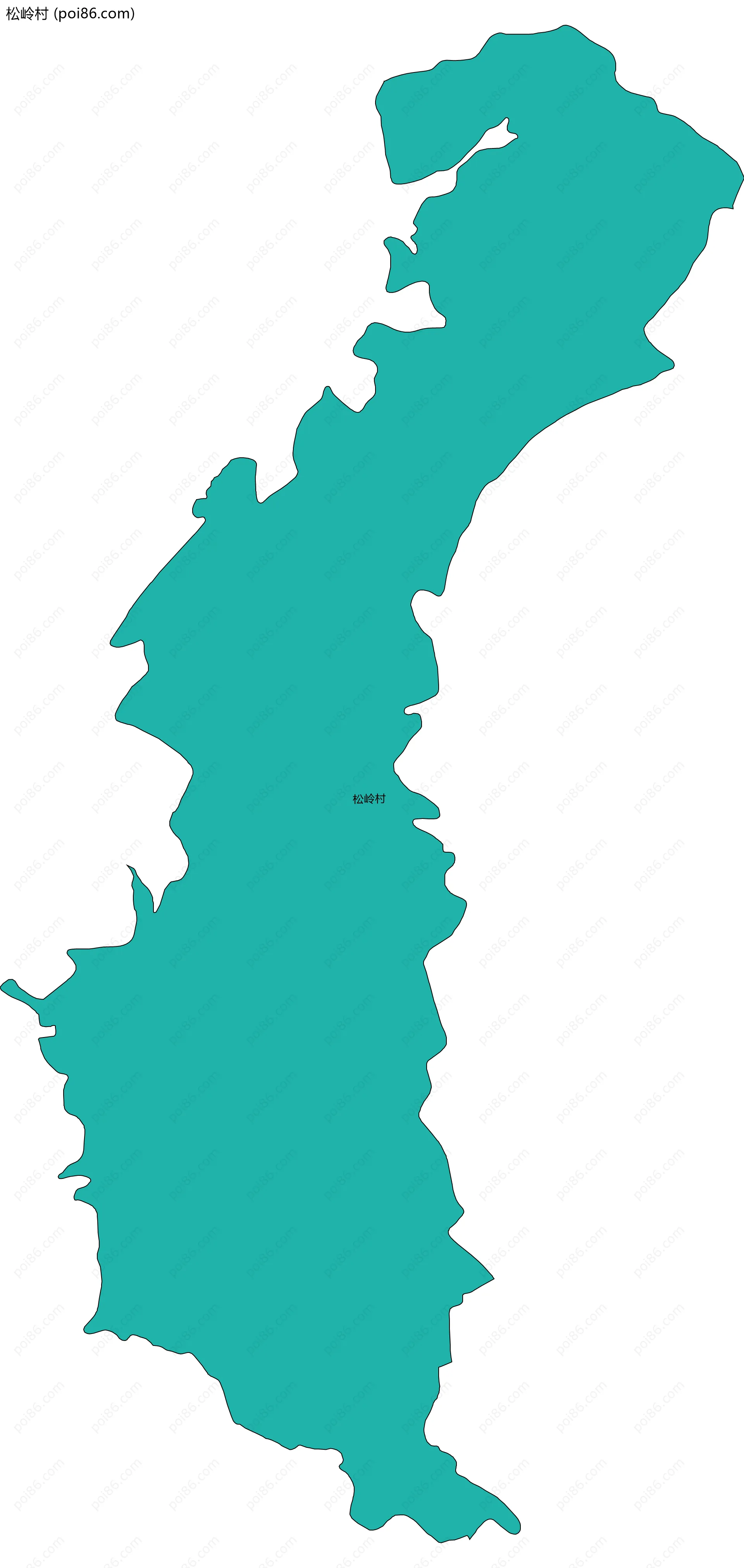 松岭村边界地图