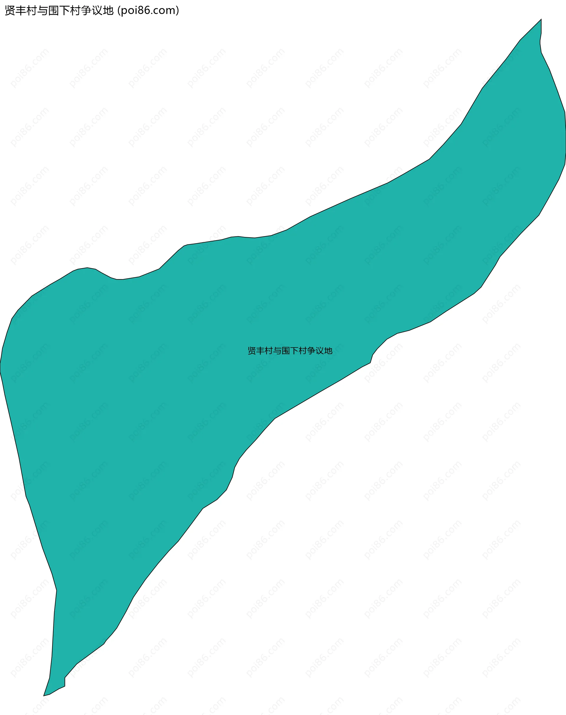 贤丰村与围下村争议地边界地图