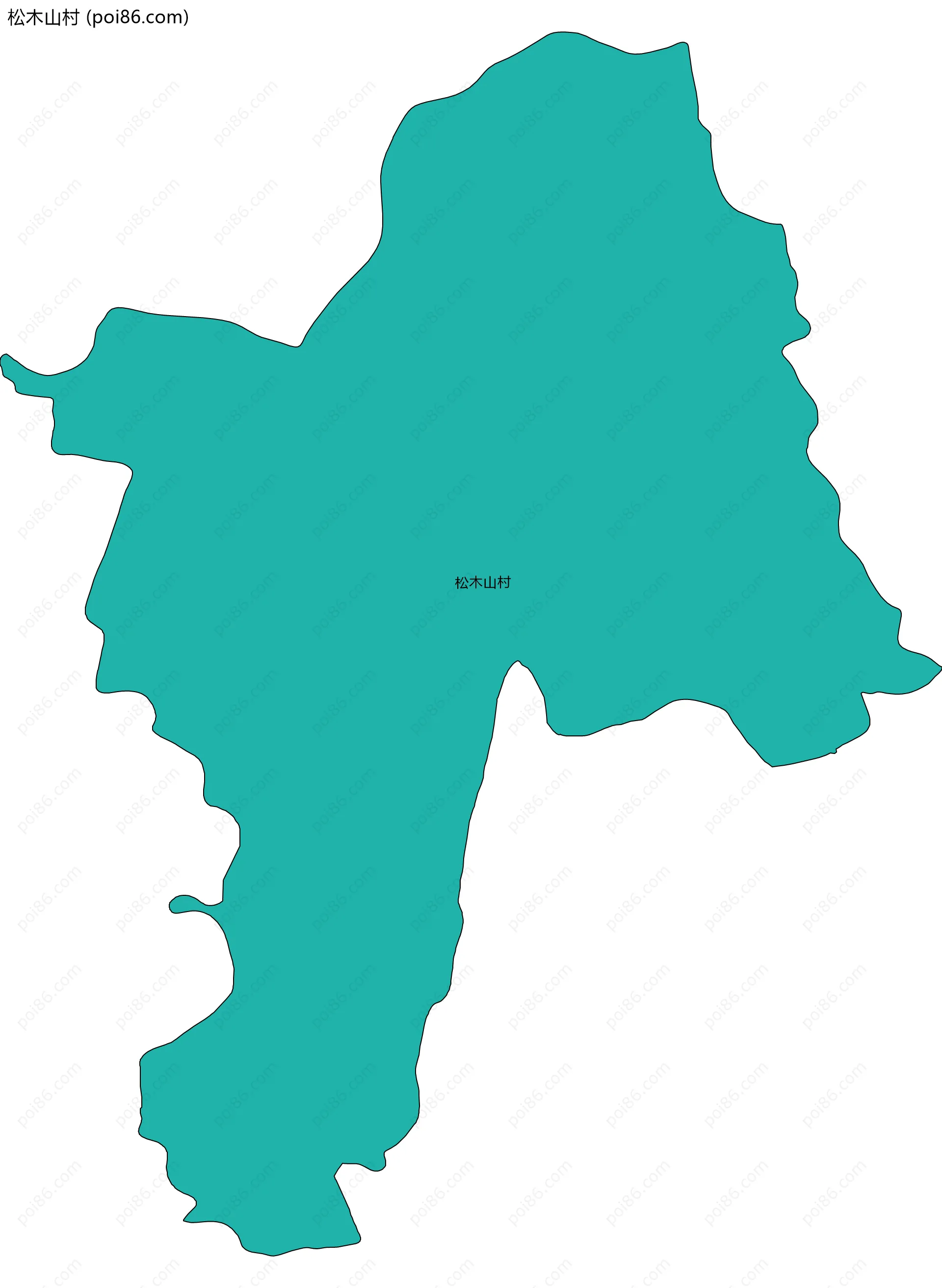 松木山村边界地图