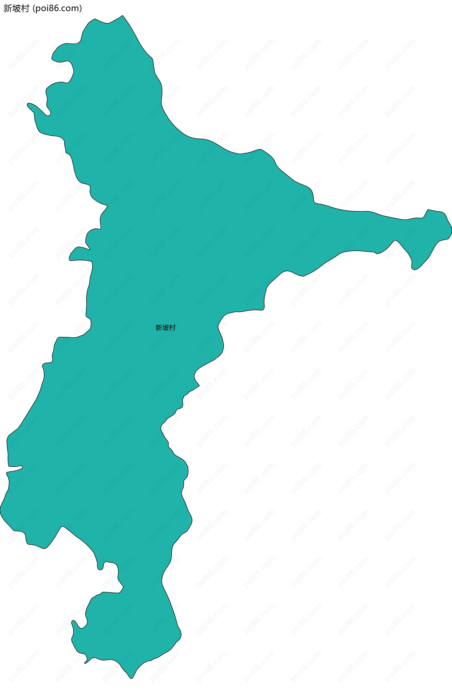 新坡村边界地图