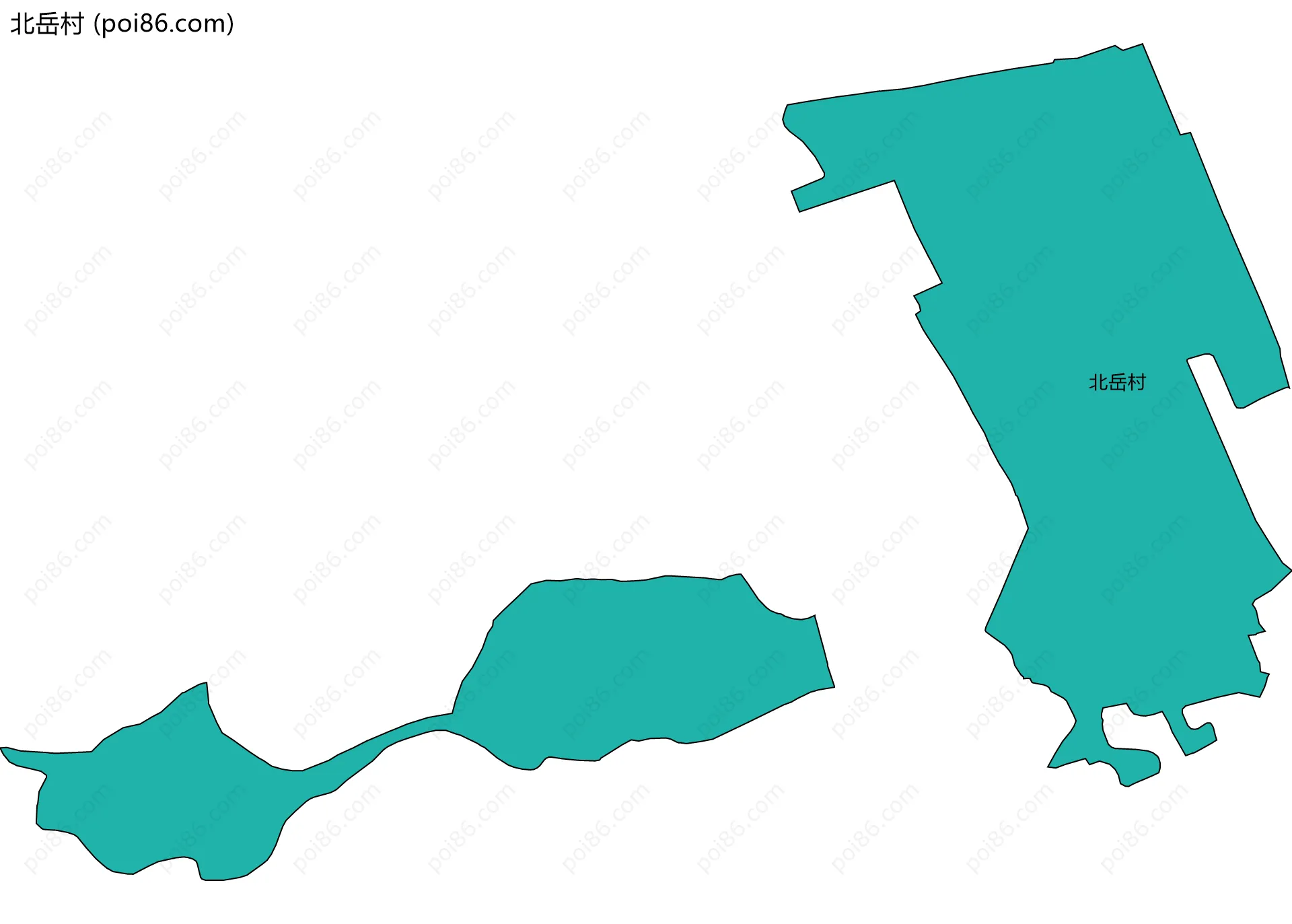 北岳村边界地图