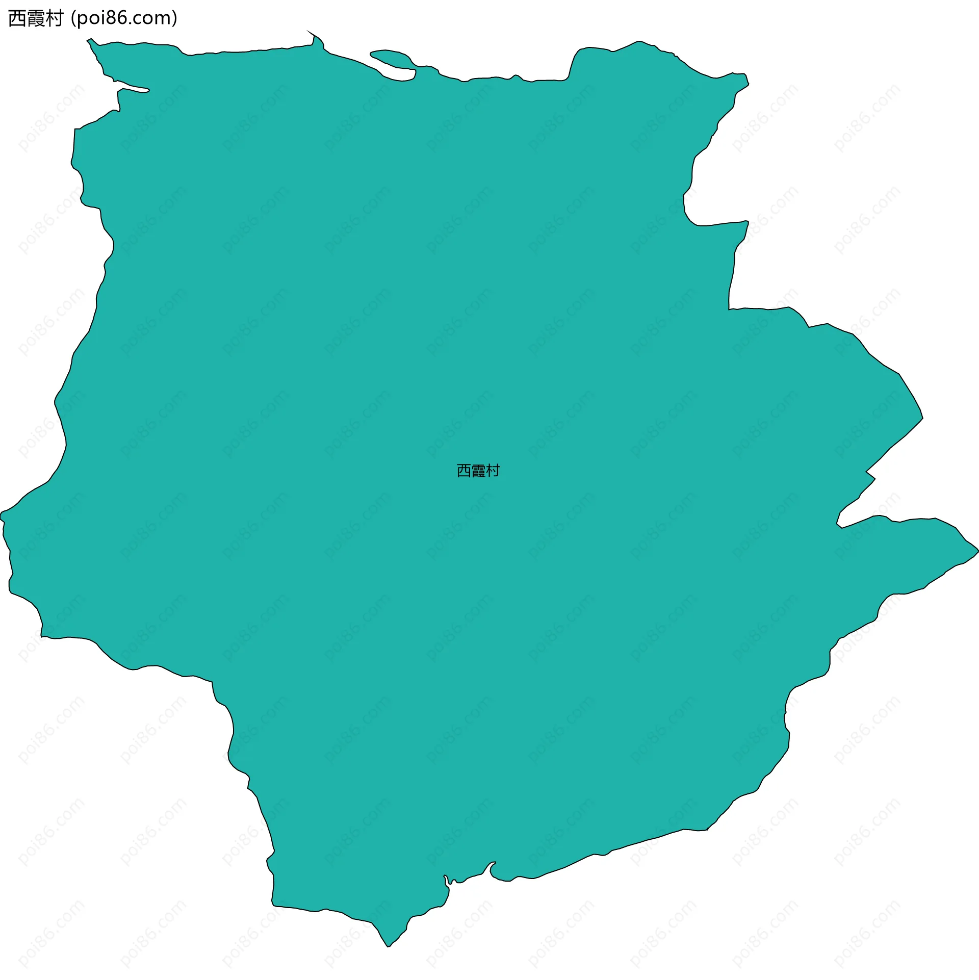 西霞村边界地图