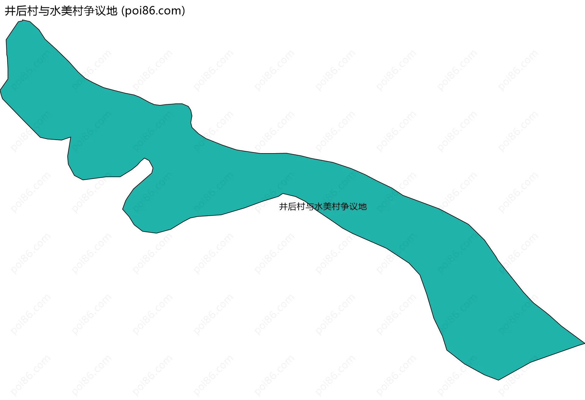 井后村与水美村争议地边界地图
