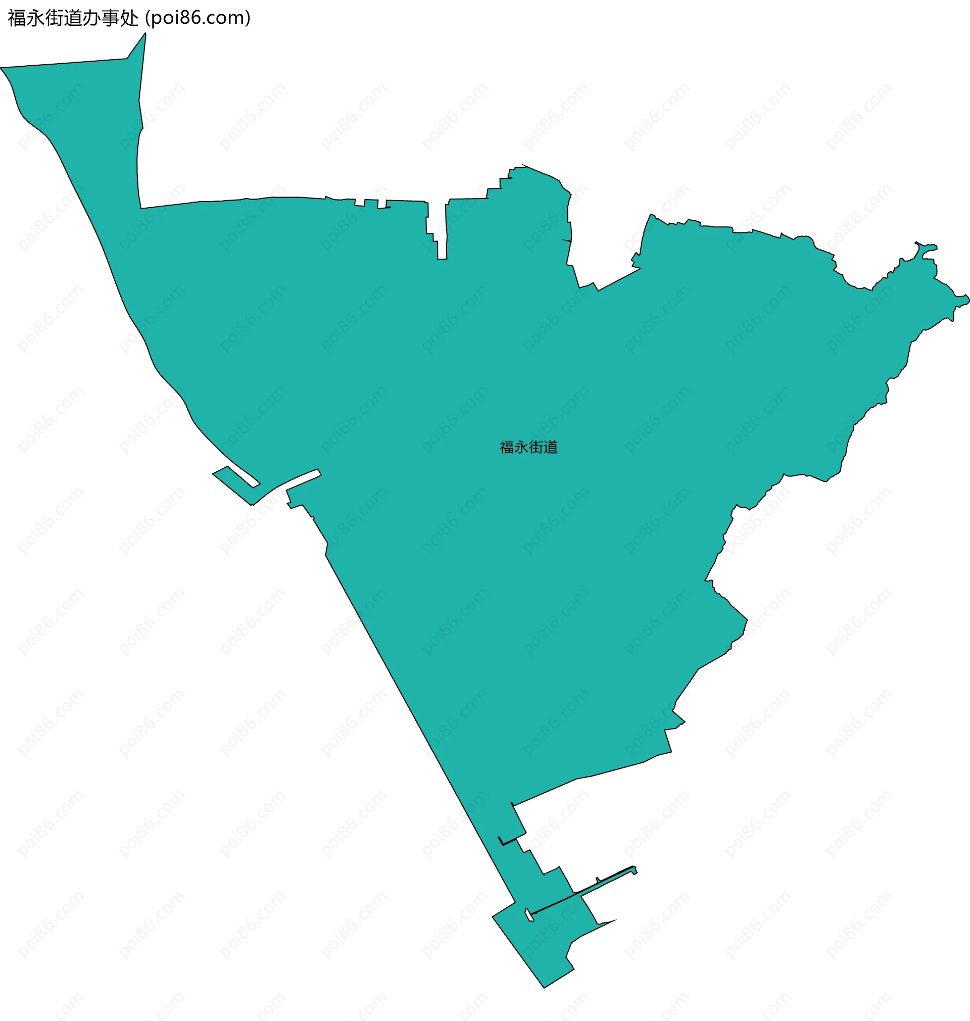 福永街道办事处边界地图(五级行政区划)