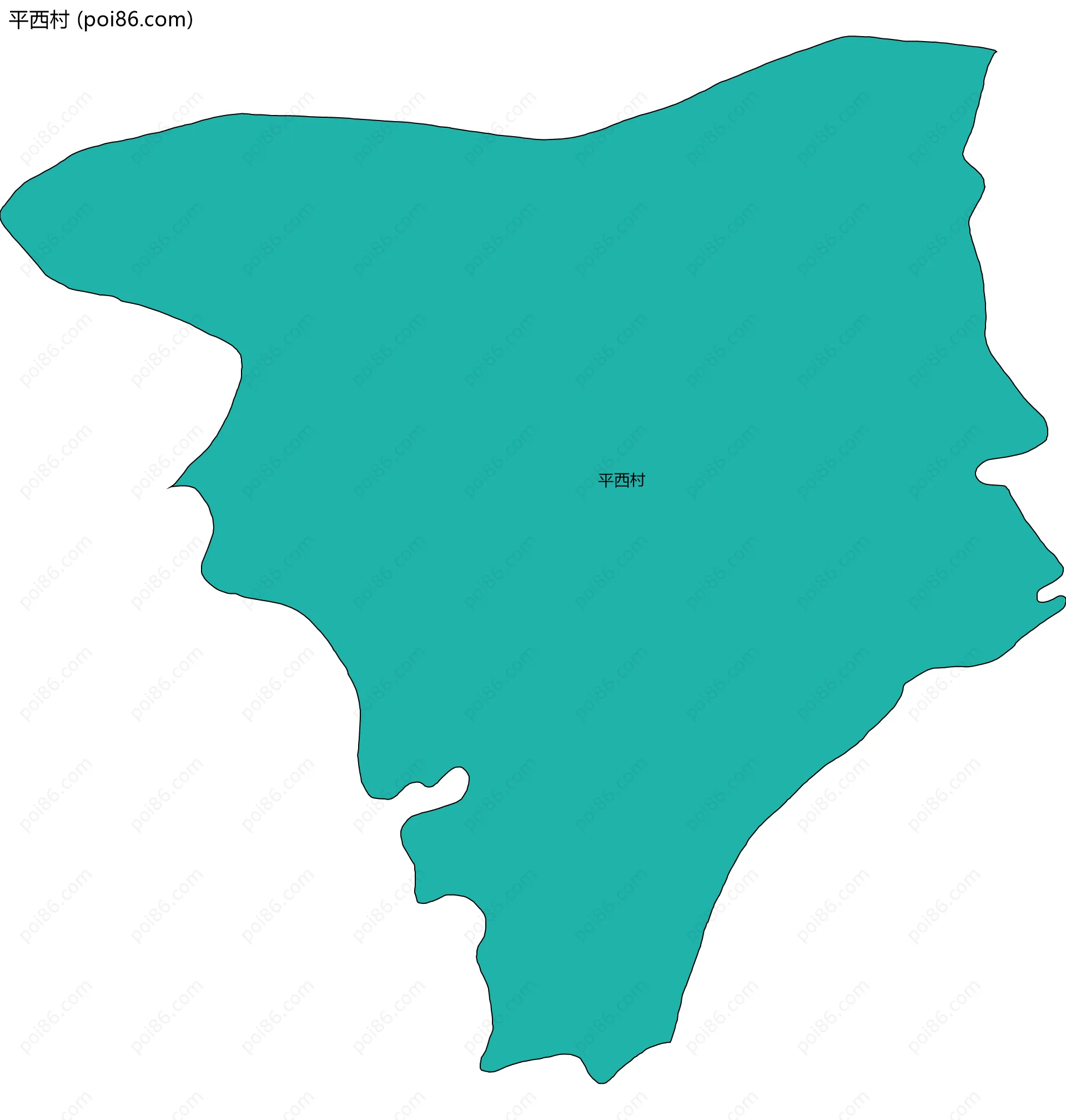 平西村边界地图