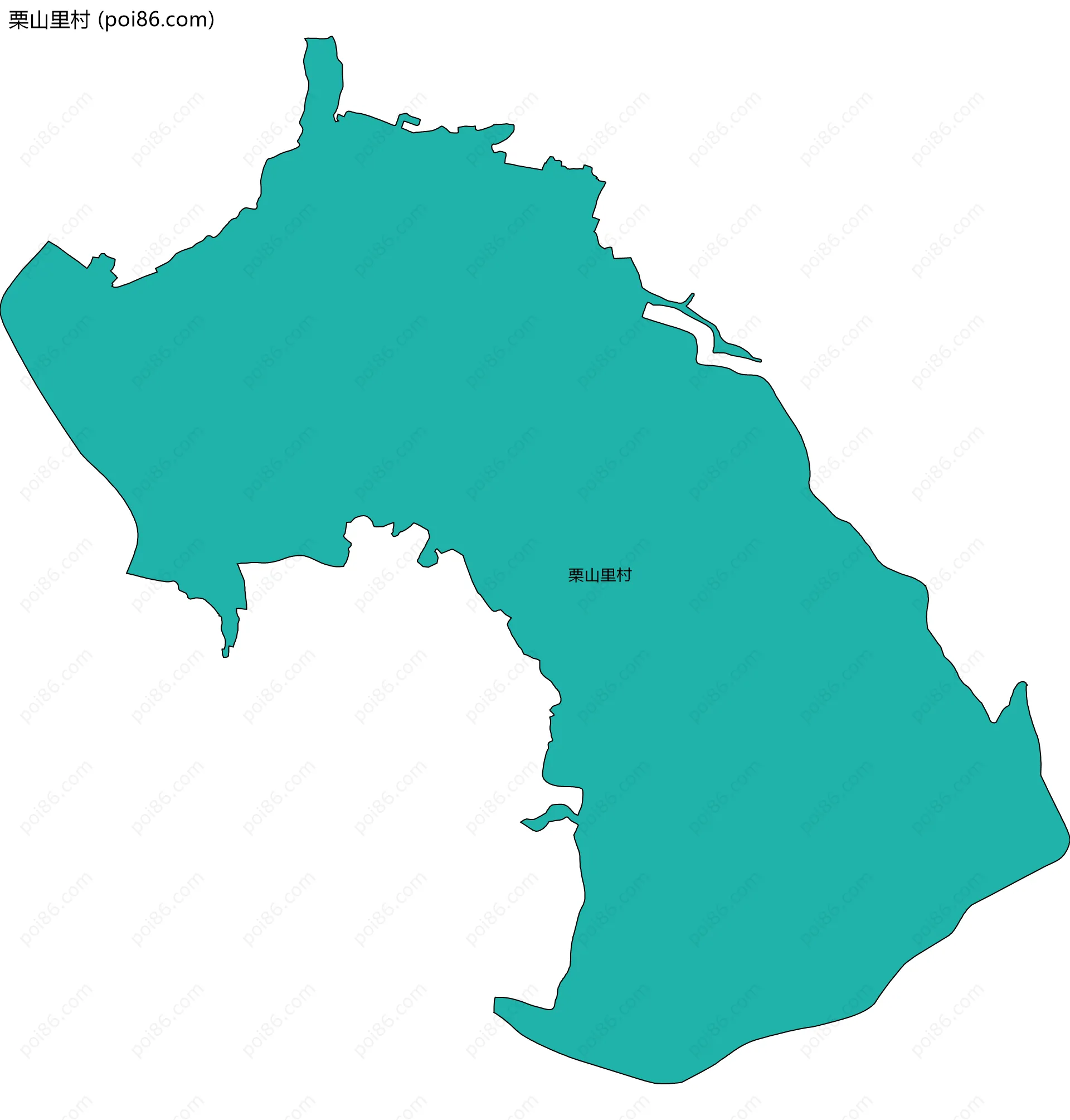 栗山里村边界地图