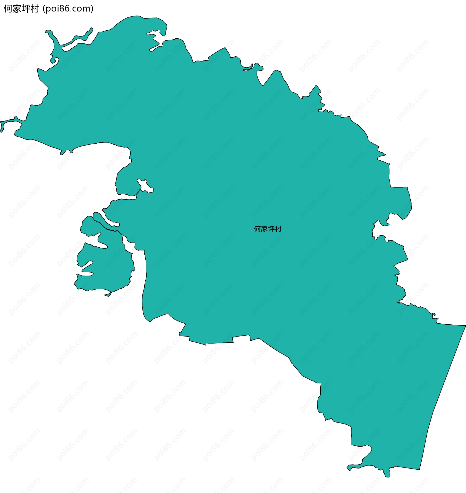 何家坪村边界地图