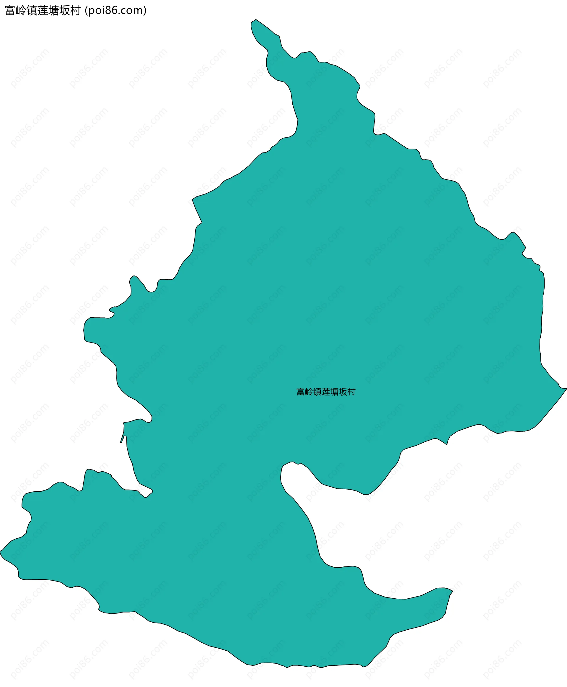 富岭镇莲塘坂村边界地图