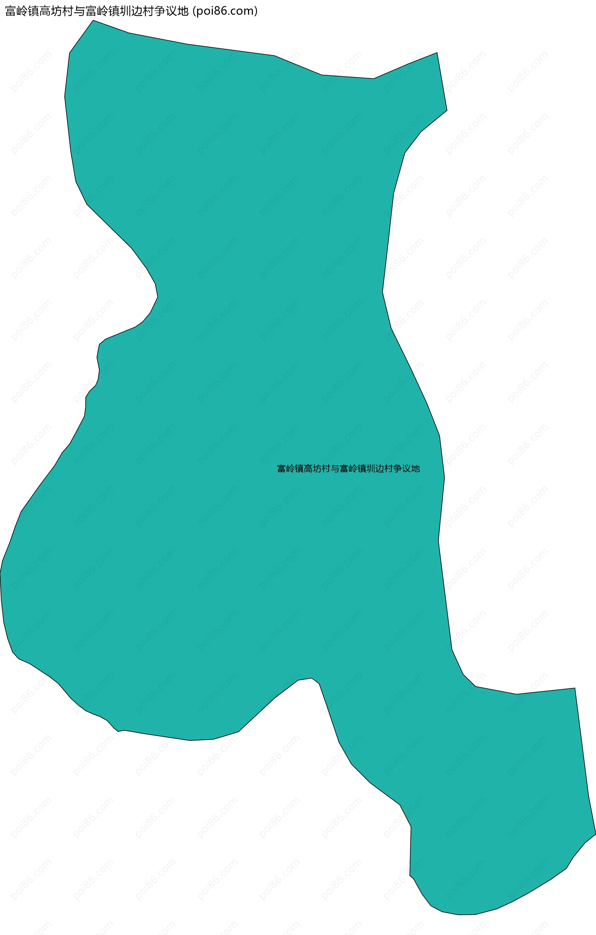 富岭镇高坊村与富岭镇圳边村争议地边界地图