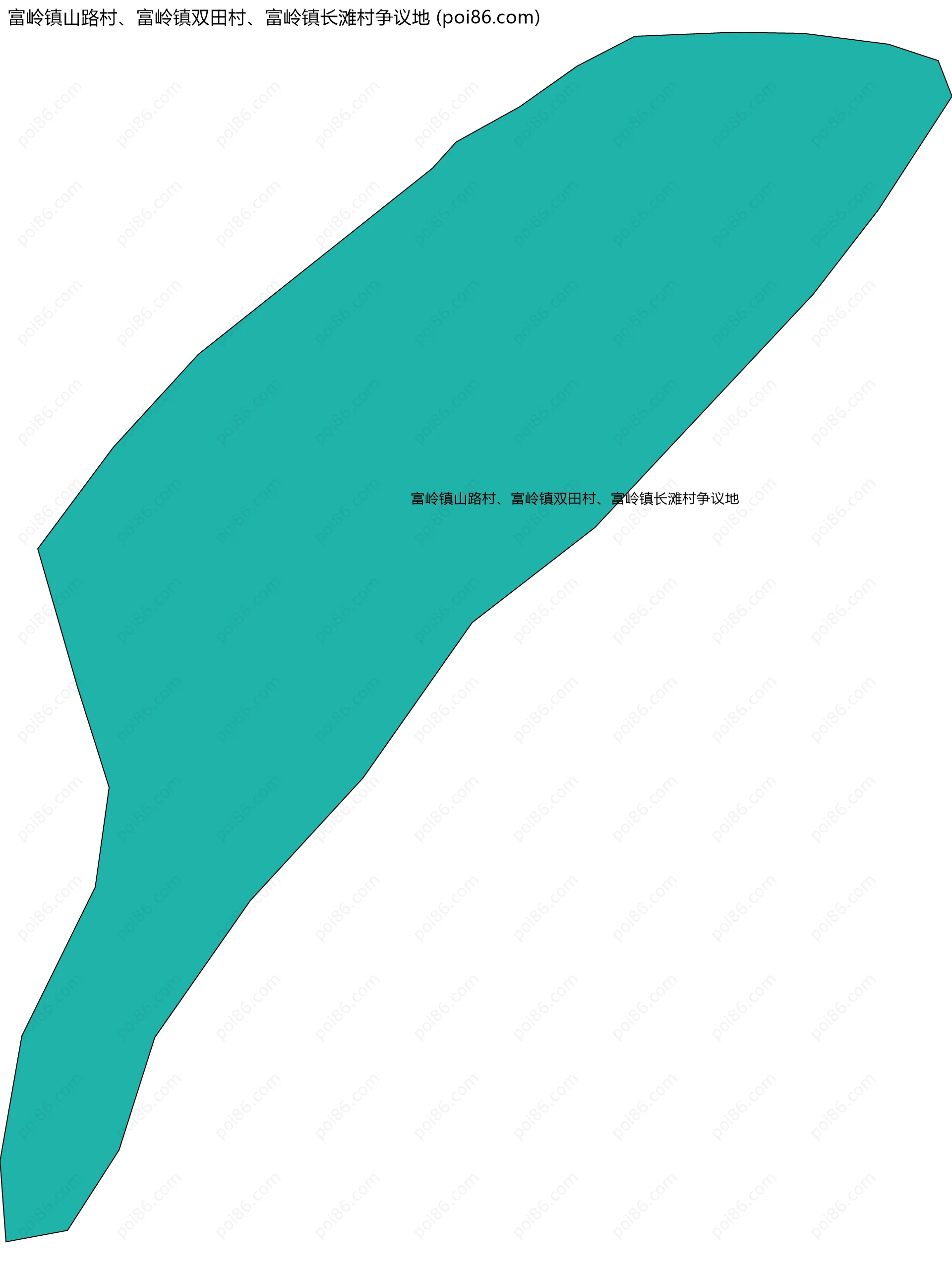 富岭镇山路村、富岭镇双田村、富岭镇长滩村争议地边界地图
