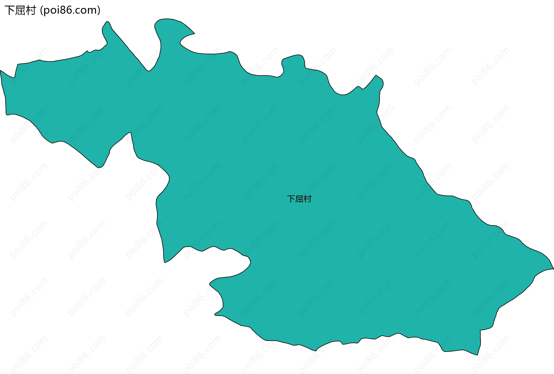 下屈村边界地图