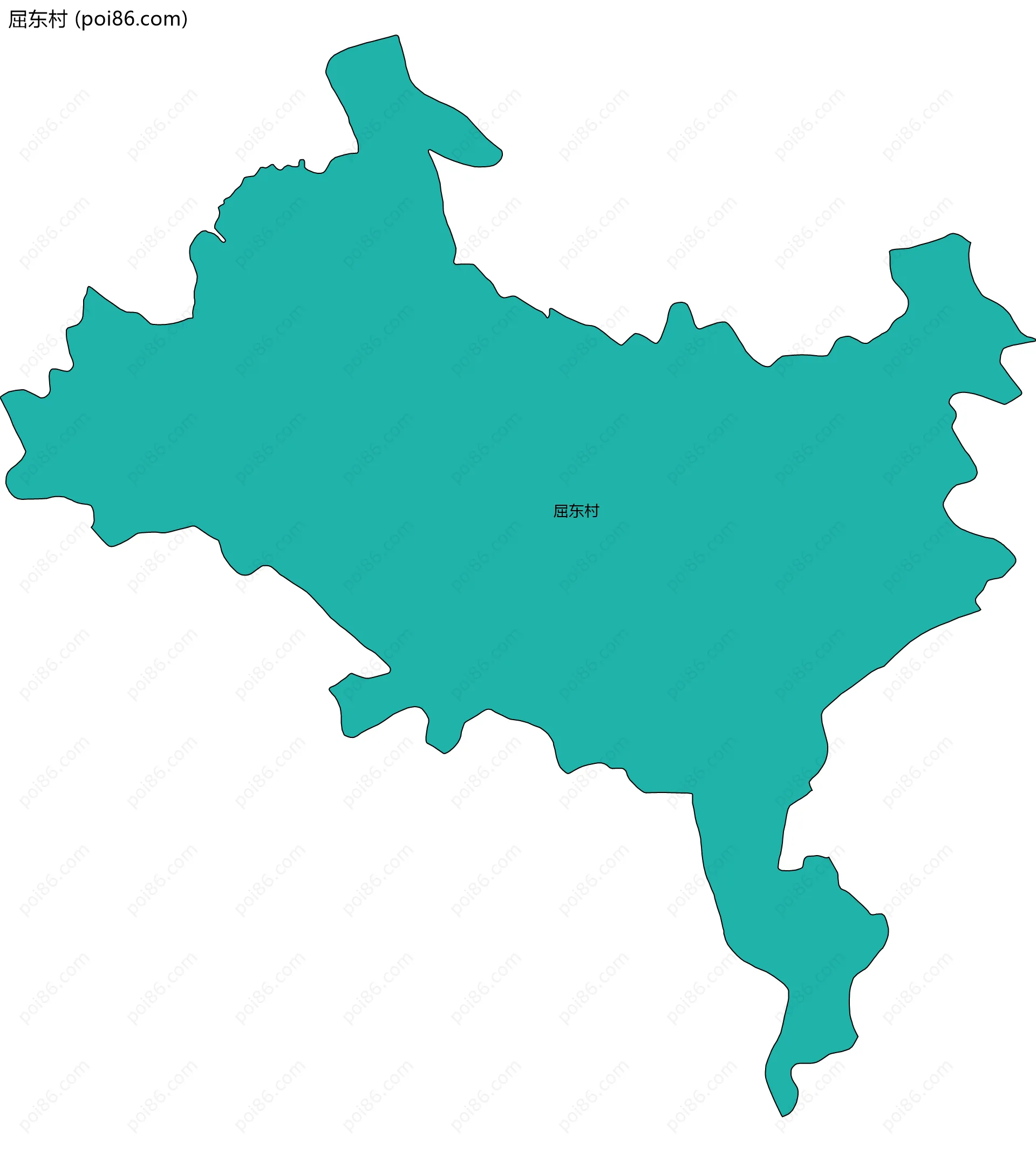 屈东村边界地图