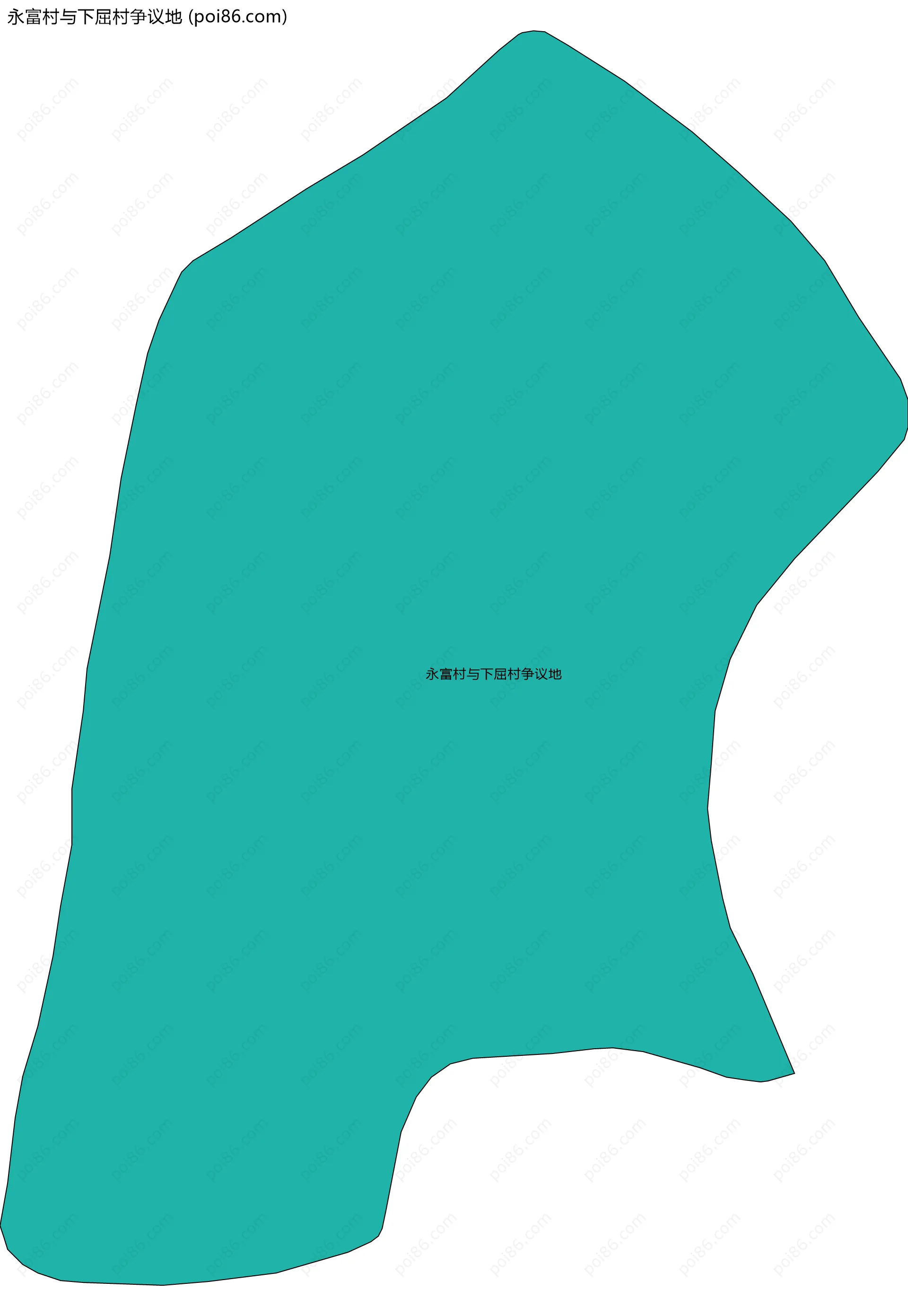 永富村与下屈村争议地边界地图