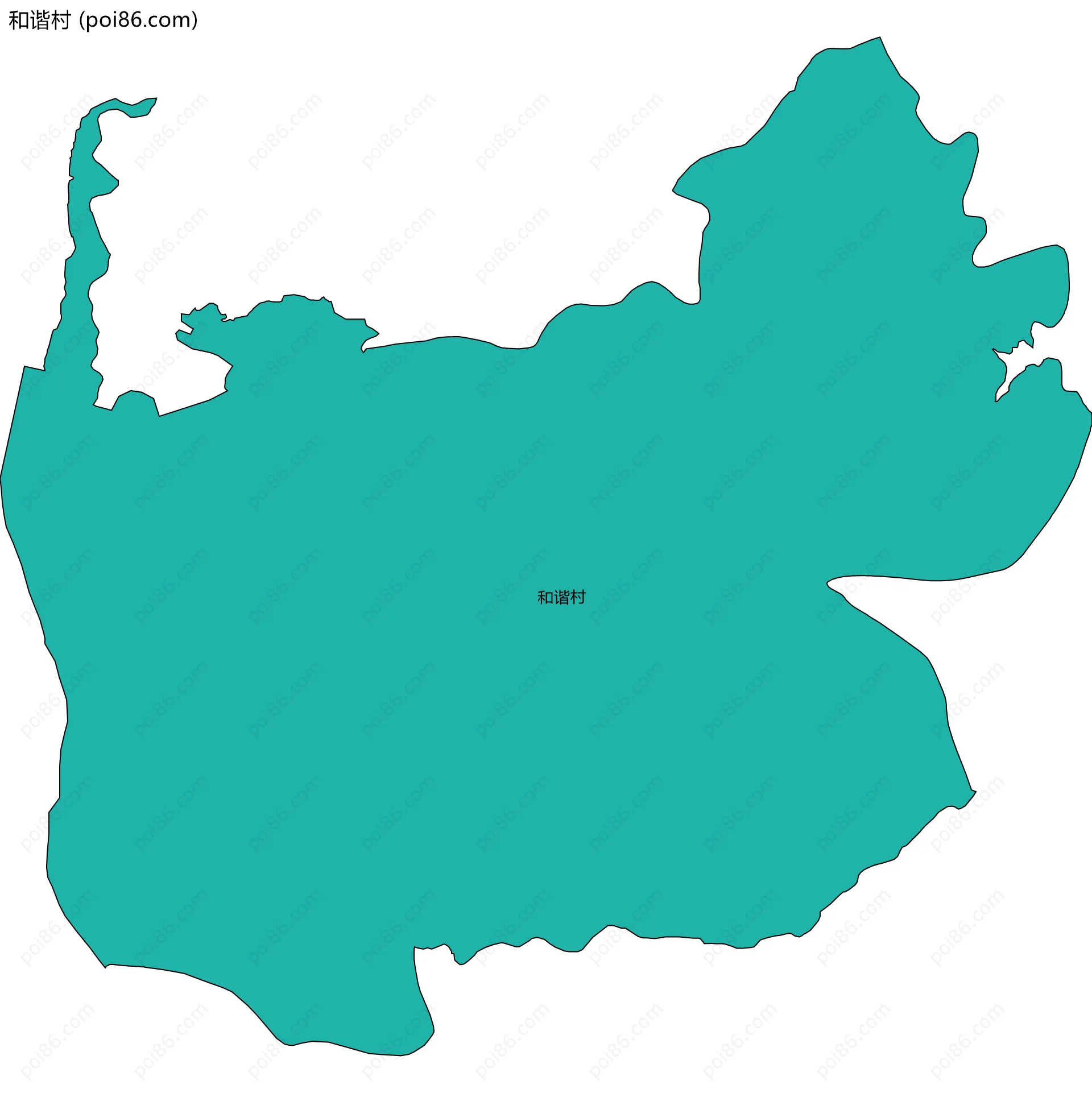 和谐村边界地图