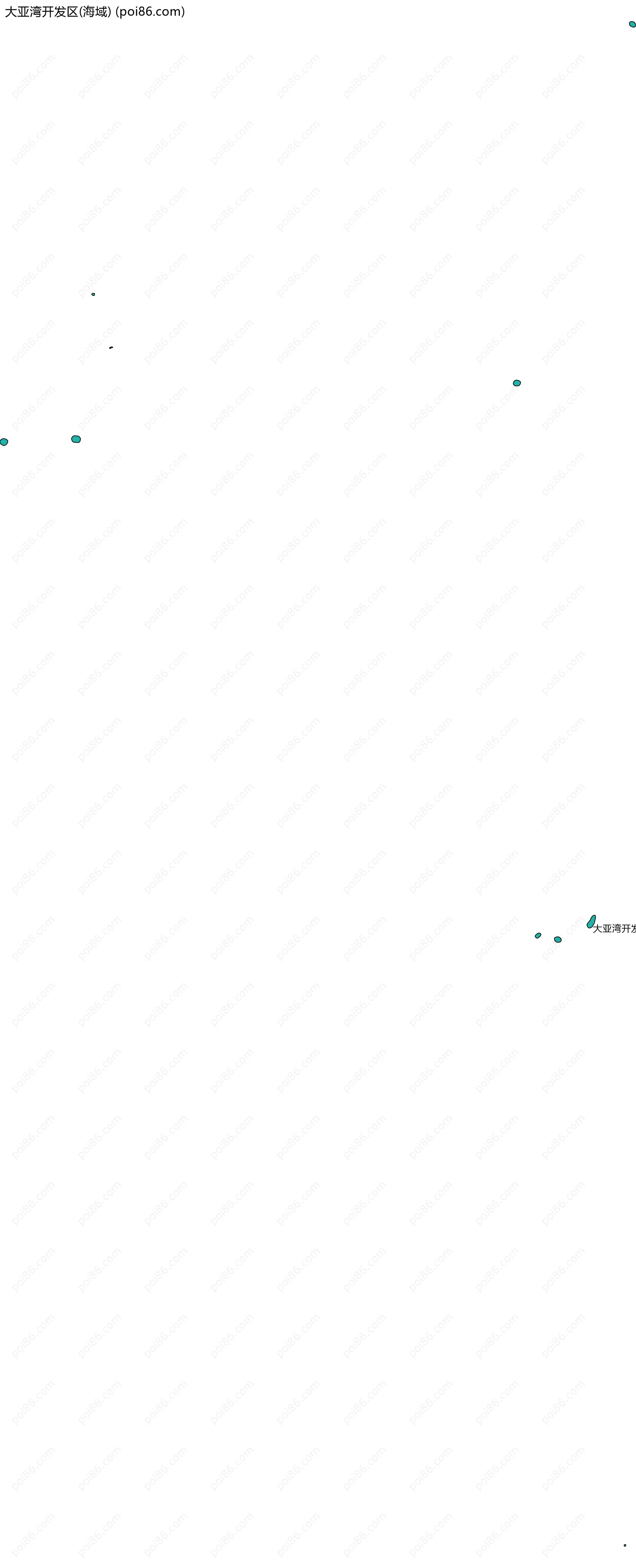 大亚湾开发区(海域)边界地图(五级行政区划)