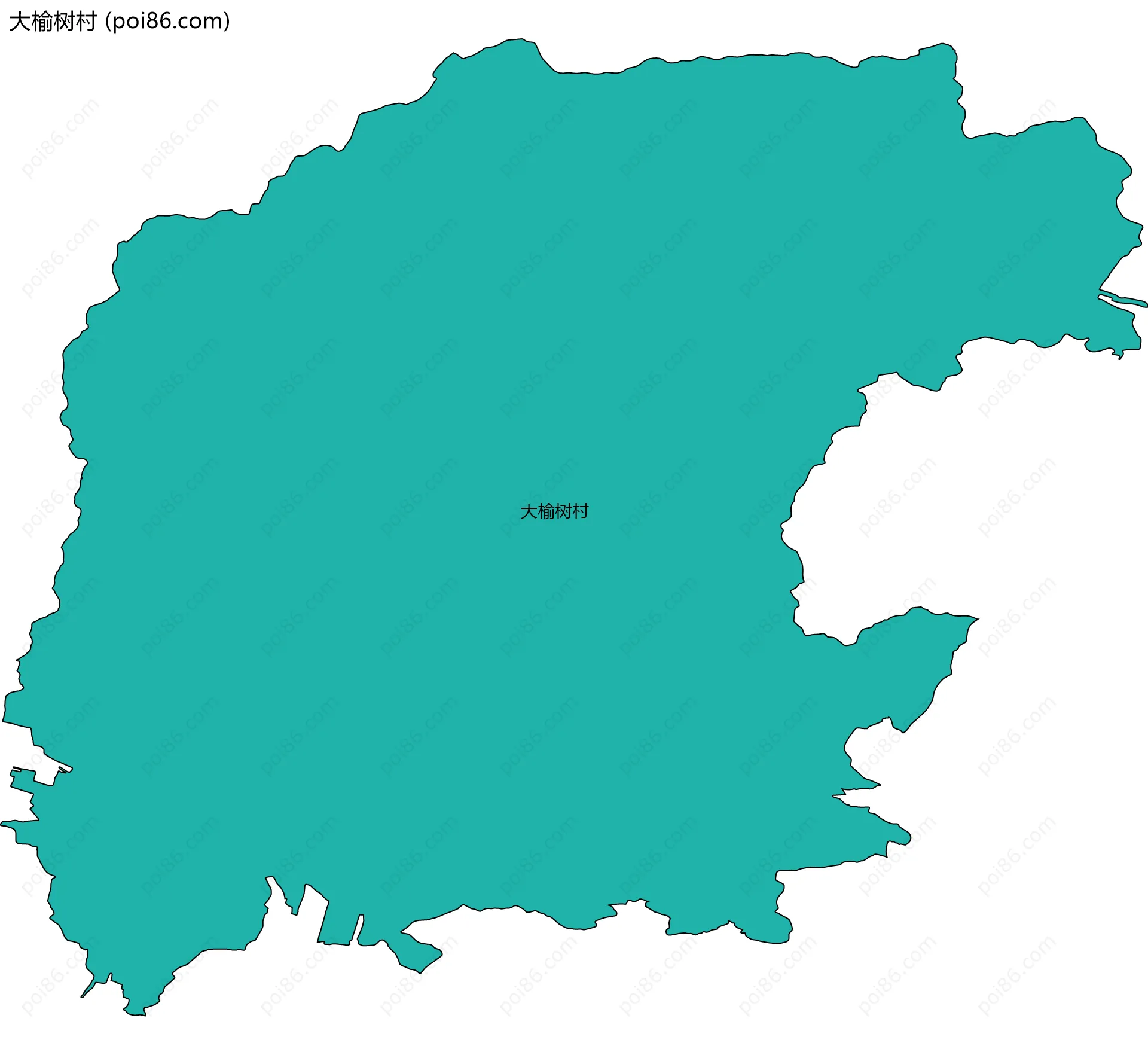 大榆树村边界地图