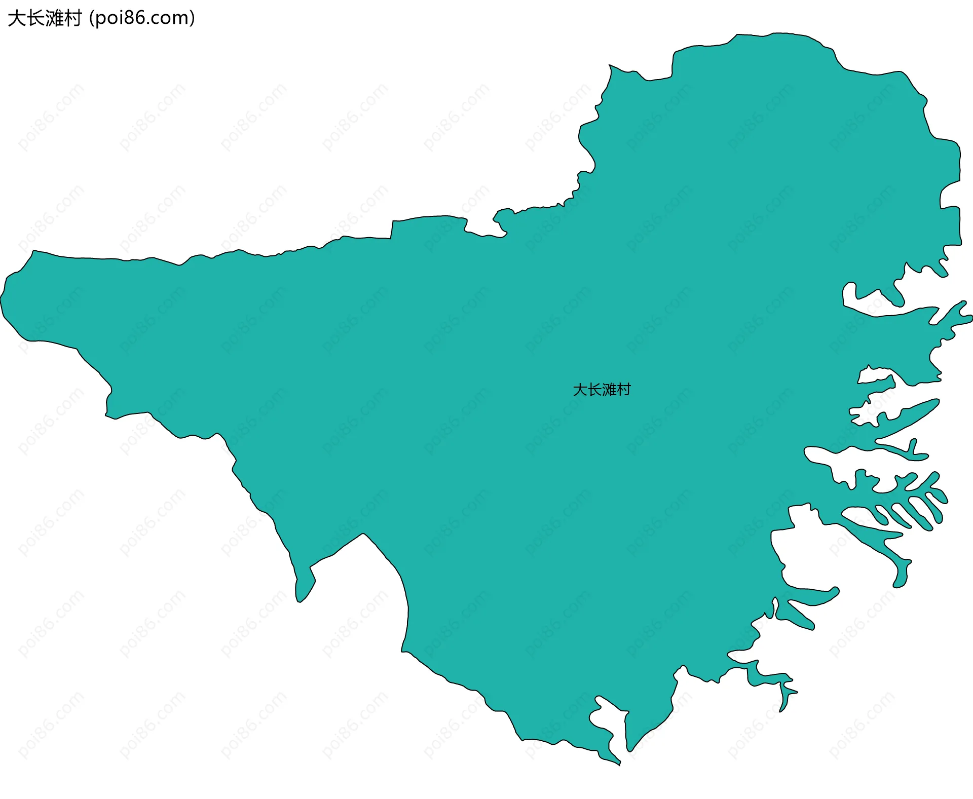 大长滩村边界地图