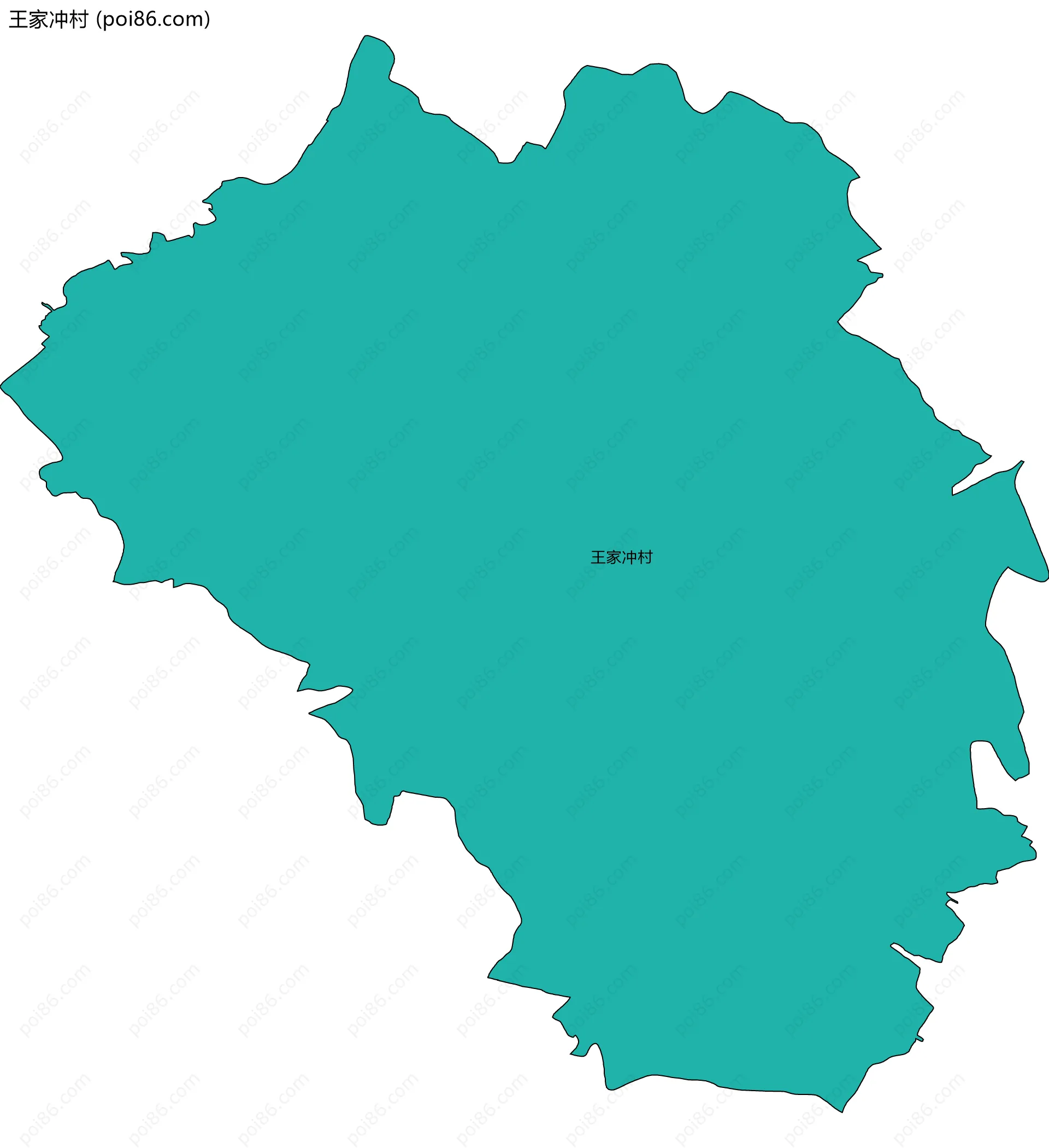 王家冲村边界地图