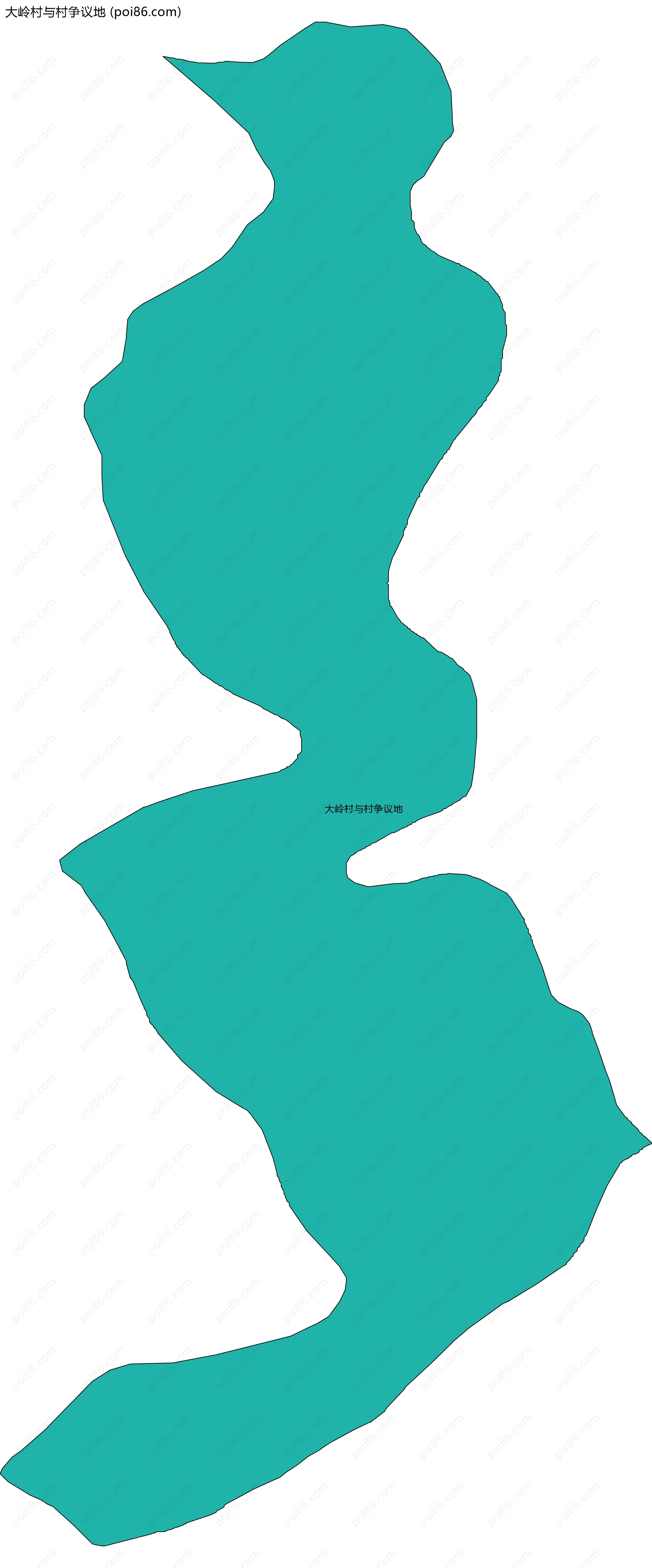 大岭村与村争议地边界地图