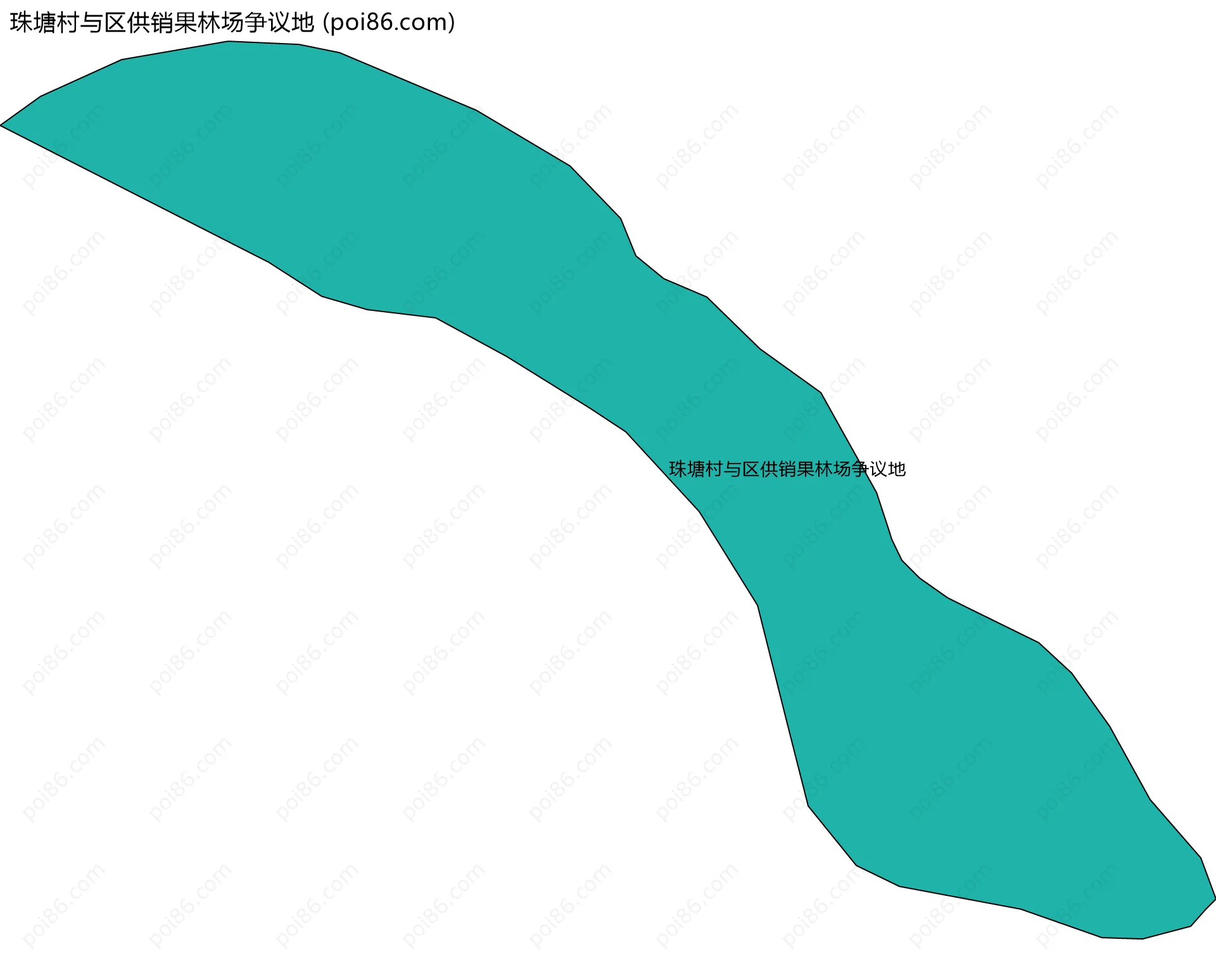 珠塘村与区供销果林场争议地边界地图