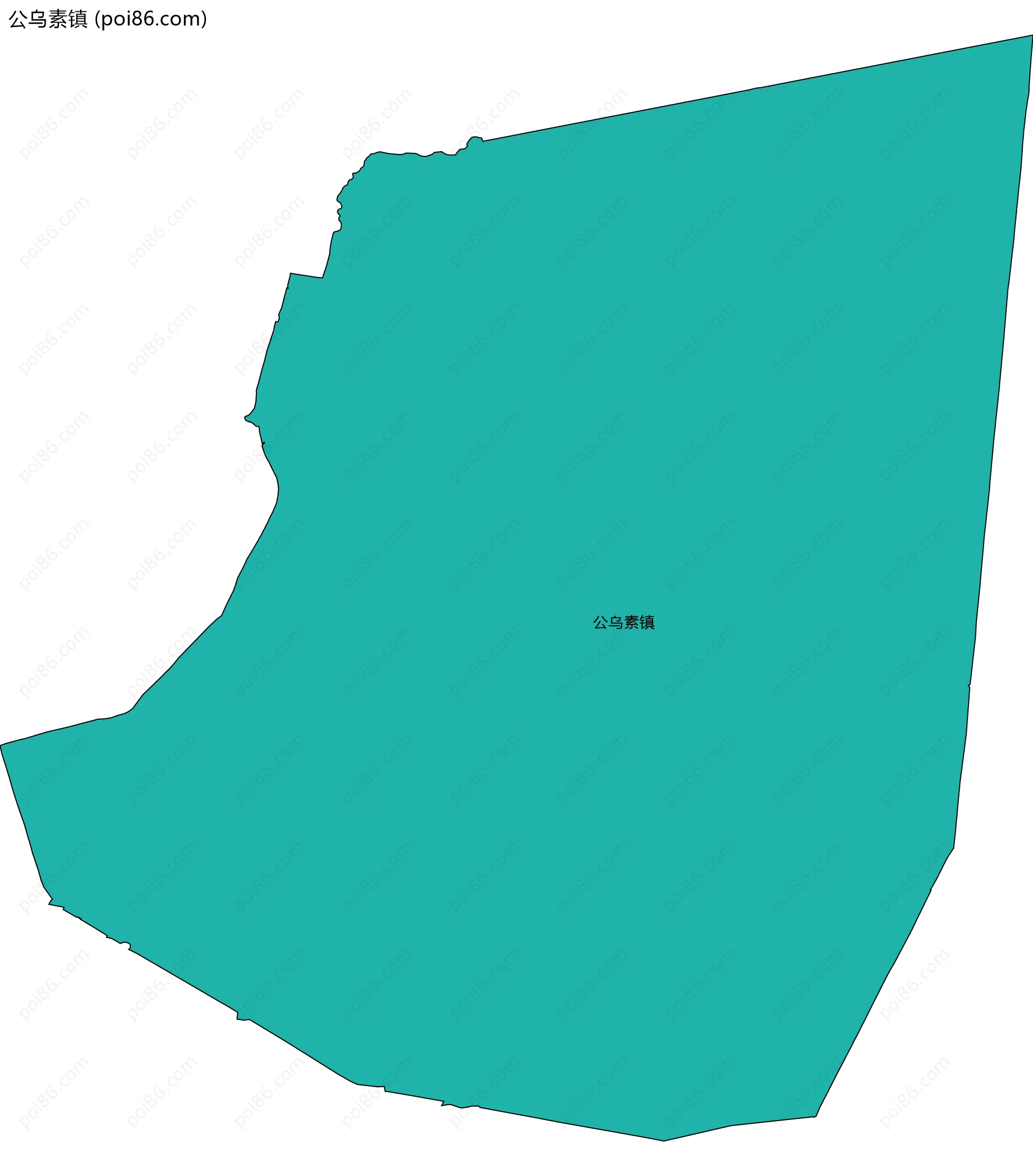 公乌素镇边界地图(五级行政区划)