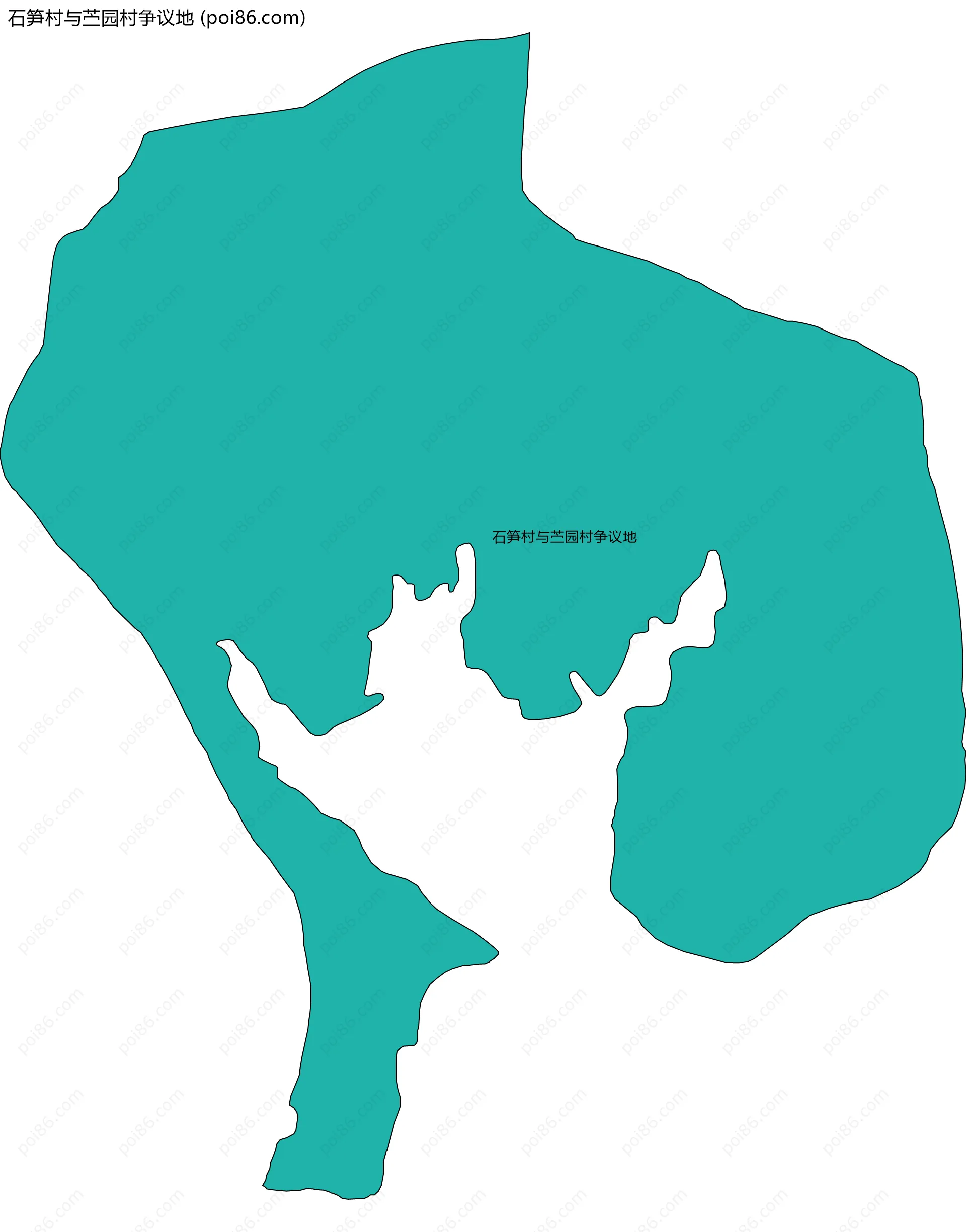 石笋村与苎园村争议地边界地图