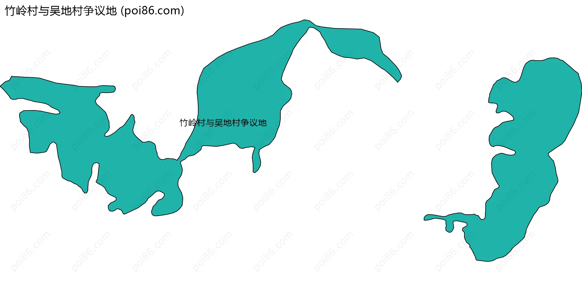 竹岭村与吴地村争议地边界地图