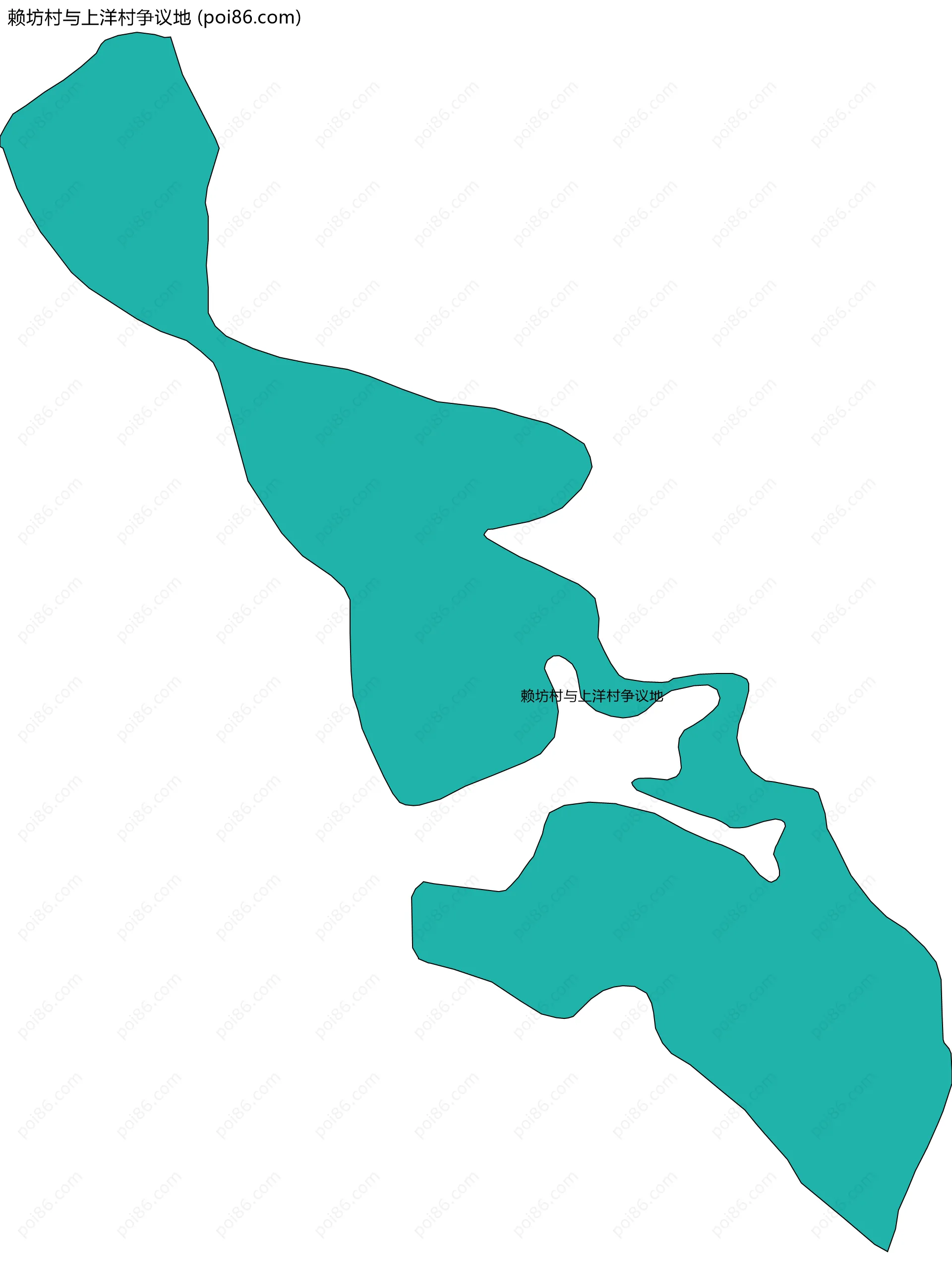 赖坊村与上洋村争议地边界地图